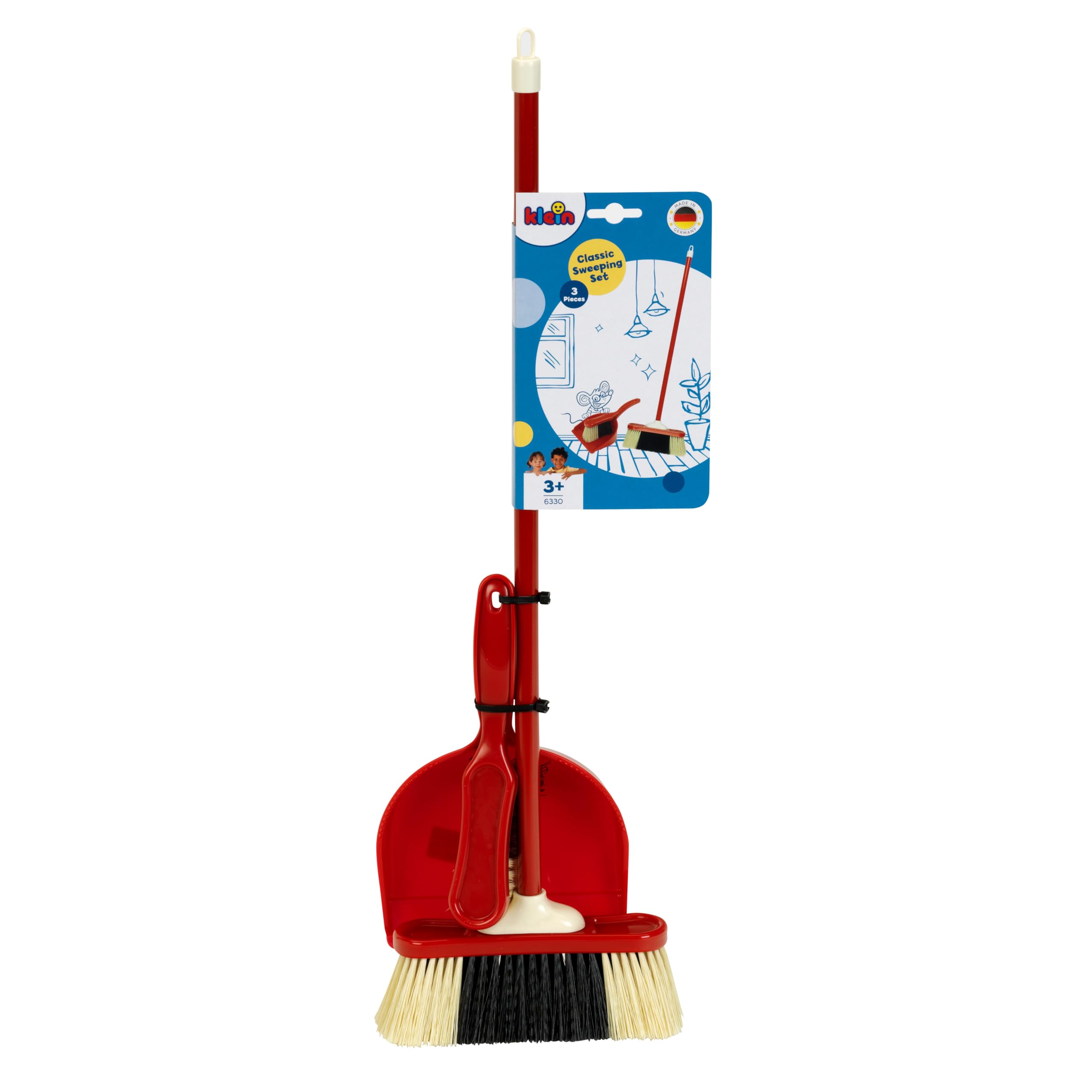 Theo Klein Classic Toy Broom Set for Kids - Realistic Cleaning Playset with Dustpan - Pretend Play Housekeeping Toys for Toddlers & Children (Great for Role Play, House Chores Learning & Indoor Fun)