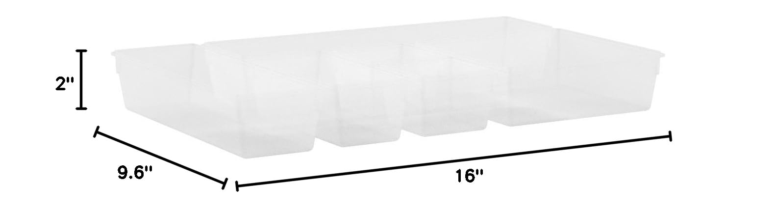 iDesign Plastic Kitchen Drawer Organizer Trays - BPA-Free Silverware & Utensil Storage, Set of 6 Clear Trays - Perfect for Organizing Cutlery, Cooking Tools & Office Supplies