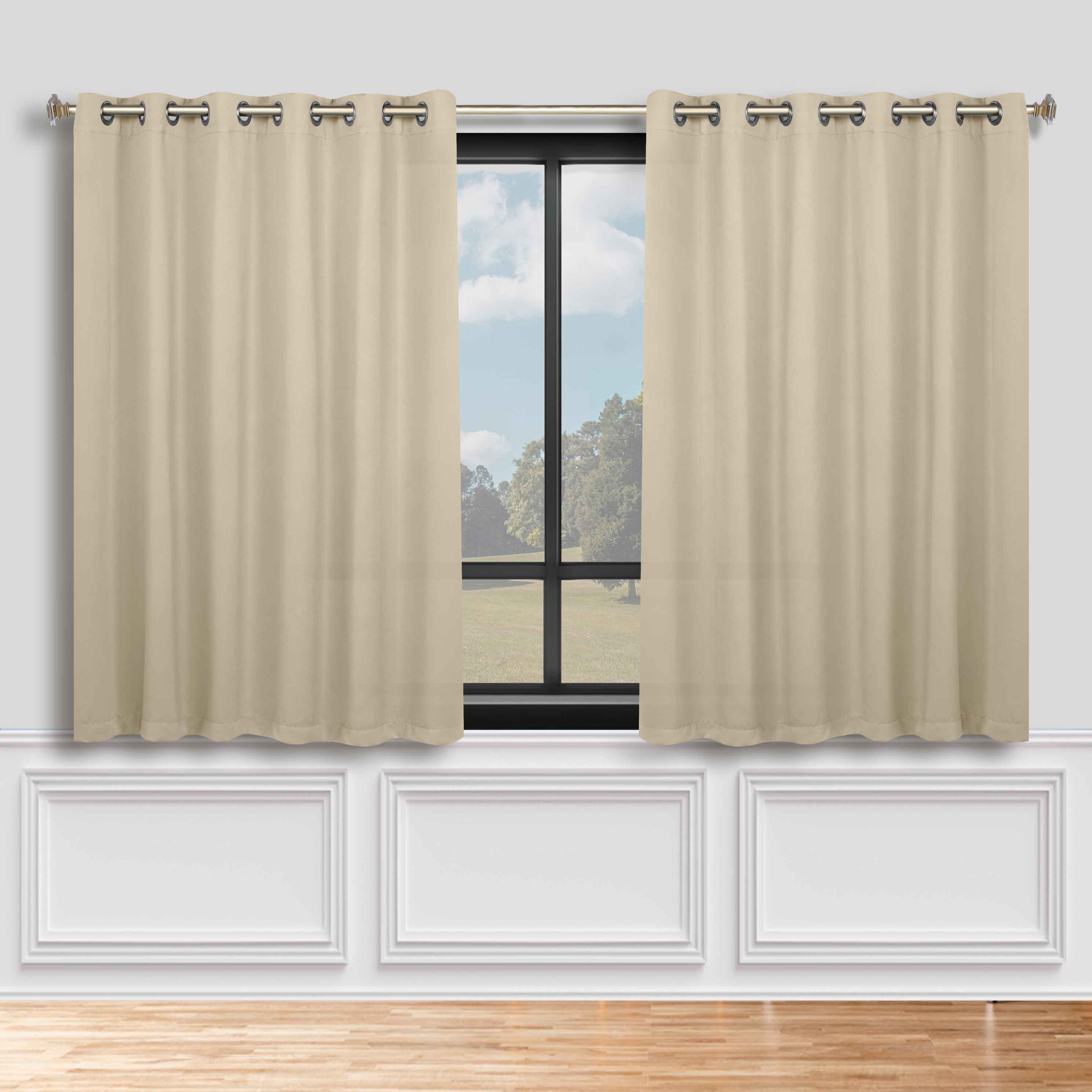 Classic Modern Solid Blackout Curtain Panels - Set of 2 for Bedroom & Living Room - Light Blocking Thermal Insulated Window Drapes for Home Decor