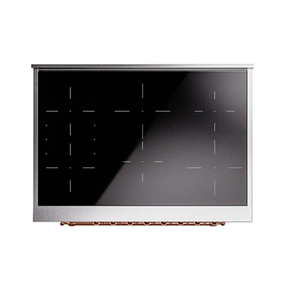 ILVE 36Nostalgie II Freestanding Induction Range - 36 Inch Glossy Black Electric Cooktop with 4 Burners | Professional Kitchen Appliance for Home Chefs | Perfect for Modern Kitchens & Open Concept Living Spaces