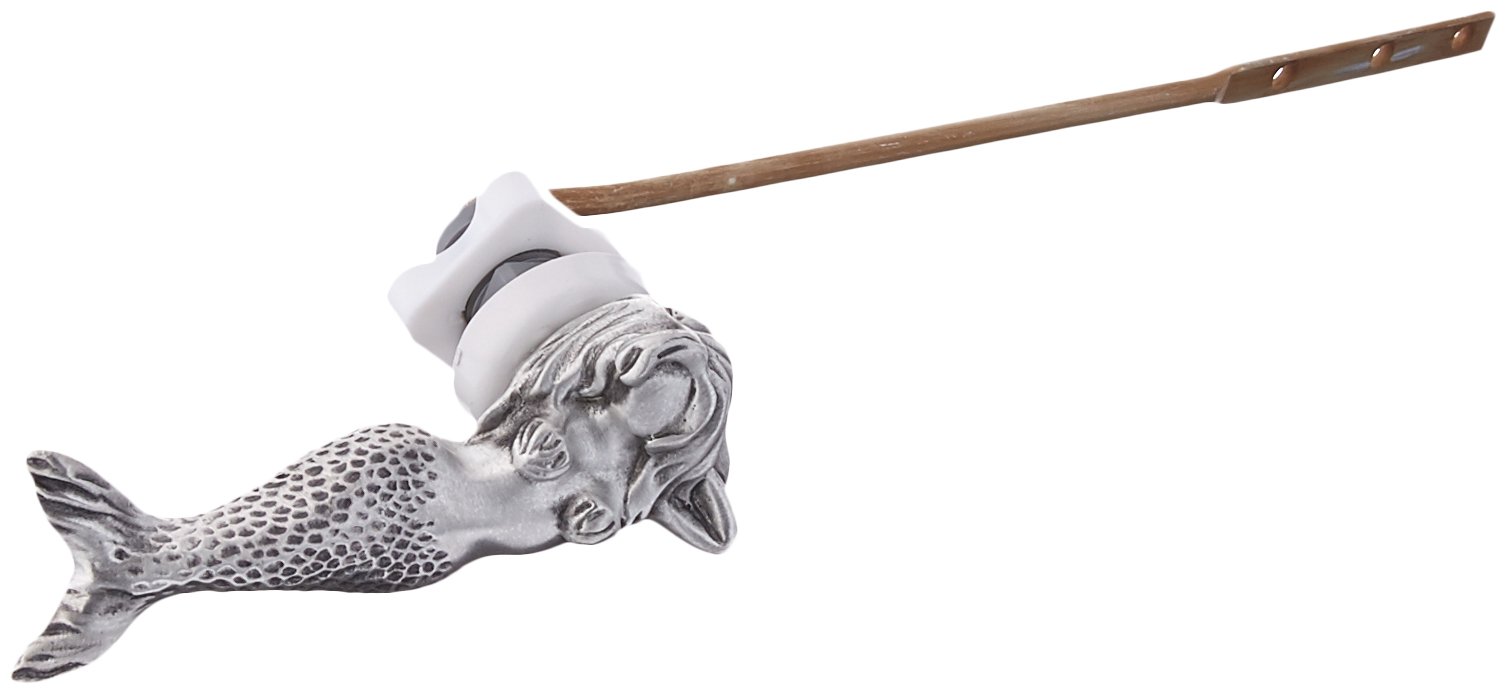 Elegant Satin Pewter Mermaid Front Mount - Perfect for Bedroom, Nursery, or Kids' Room Decor