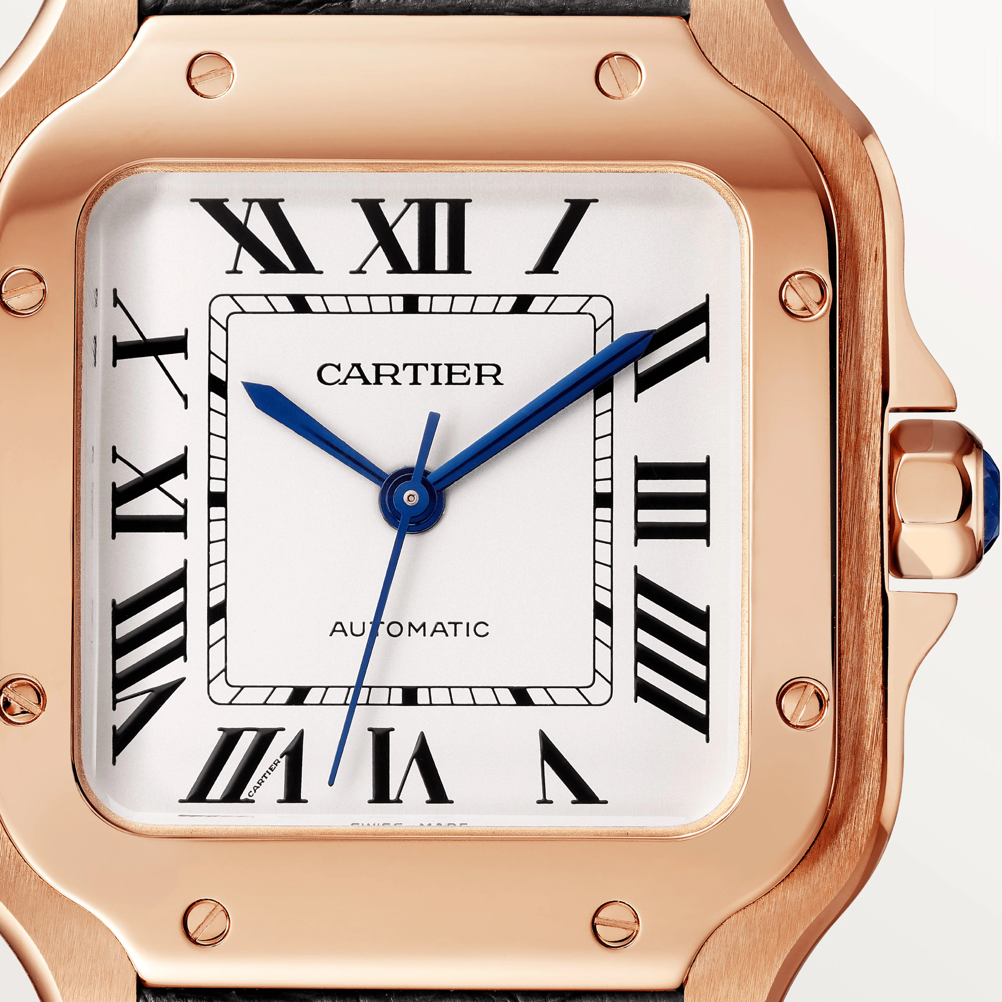 Cartier Santos Rose Gold Unisex Watch - Luxury Swiss Automatic Timepiece for Men & Women - Perfect for Business, Gifts & Special Occasions