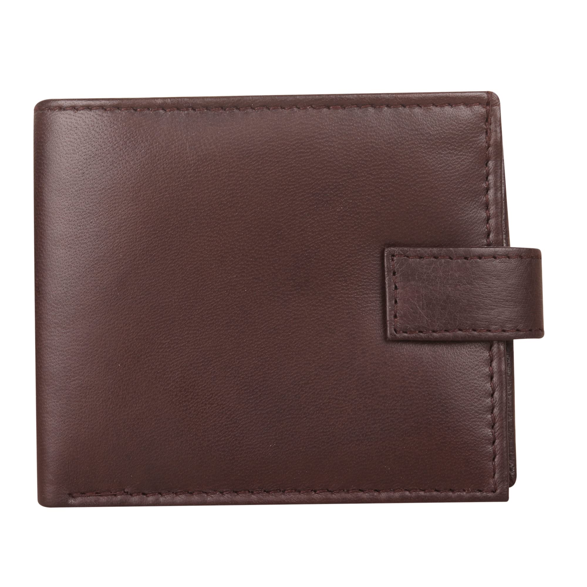 Genuine Leather Bifold Wallet for Men with ID Window & 2 Zip Pockets - Premium Brown RFID Blocking Slim Wallet - Perfect for Everyday Carry, Travel & Business