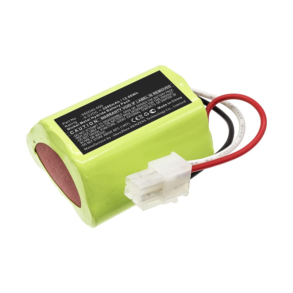 Synergy Digital Printer Battery - 6V 2000mAh Ni-MH Ultra High Capacity Replacement for ONeil Microflash 2 Printer & 550040-000 Battery - Perfect for Retail, Warehouse, and Shipping Label Printing