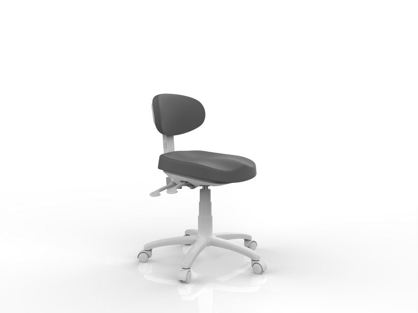 Silverfox ® Rolling Stool with Backrest - Adjustable Height Rolling Chair with Wheels for Salon, Tattoo, Massage & Office Use - Ergonomic Rolling Stool for Professionals (Model 8C01)