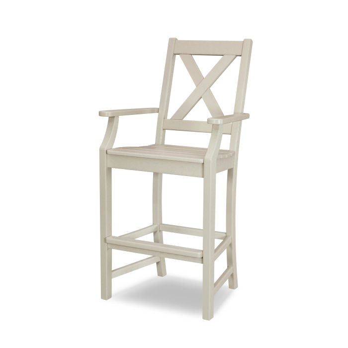 POLYWOOD Braxton Bar Arm Chair - Weather-Resistant Outdoor Dining Chair for Patio, Deck, or Poolside - Durable & Comfortable Seating Solution