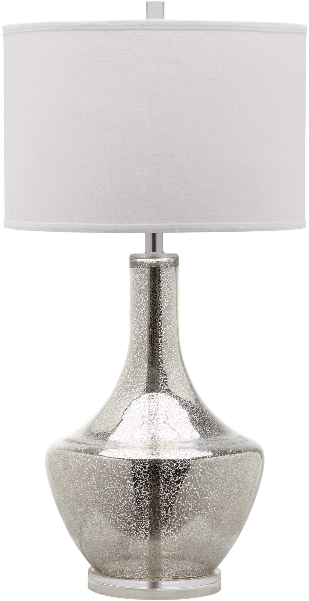 SAFAVIEH 35-inch Mercury Silver Glass Table Lamp with LED Bulb - Modern Bedroom, Living Room, Home Office & Nightstand Lighting for Cozy Ambiance