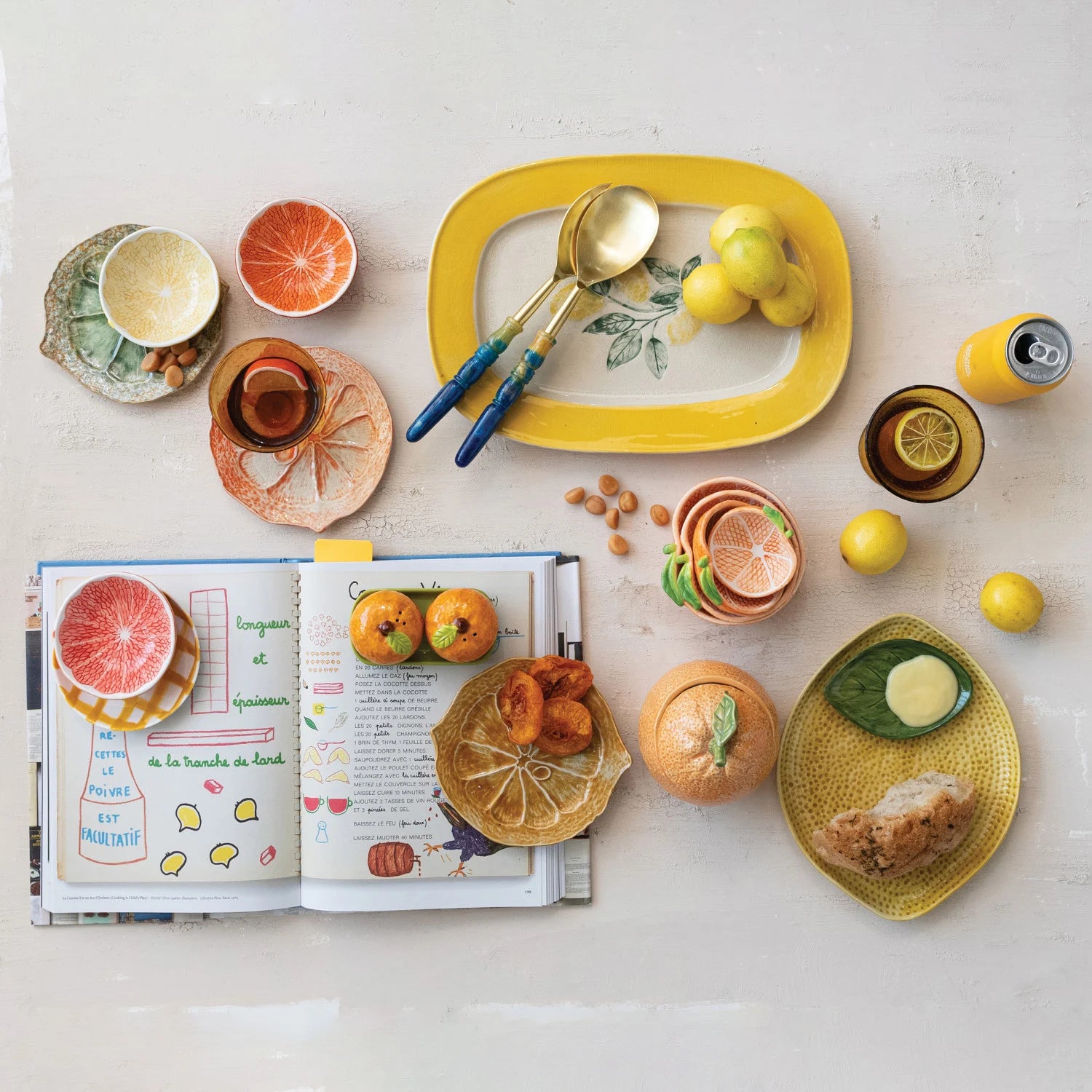 Handmade Crackle Glaze Stoneware Lemon Serving Platter - Perfect for Cheese, Charcuterie & Fruit Display - Elegant Dinner Party & Holiday Entertaining Dish