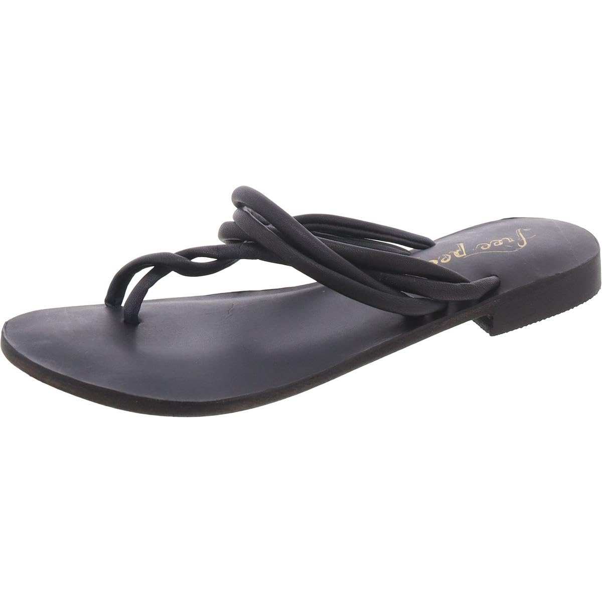 Free People Women's Kayla Leather Thong Slide Sandals - Comfortable Summer Flip Flops for Beach, Pool & Casual Wear