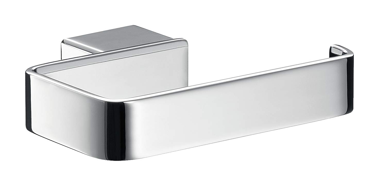 Emco Loft 250294 Chrome Bathroom Toilet Paper Holder - No Lid, Wall-Mounted for Modern & Traditional Bathrooms, Powder Room & RV Use
