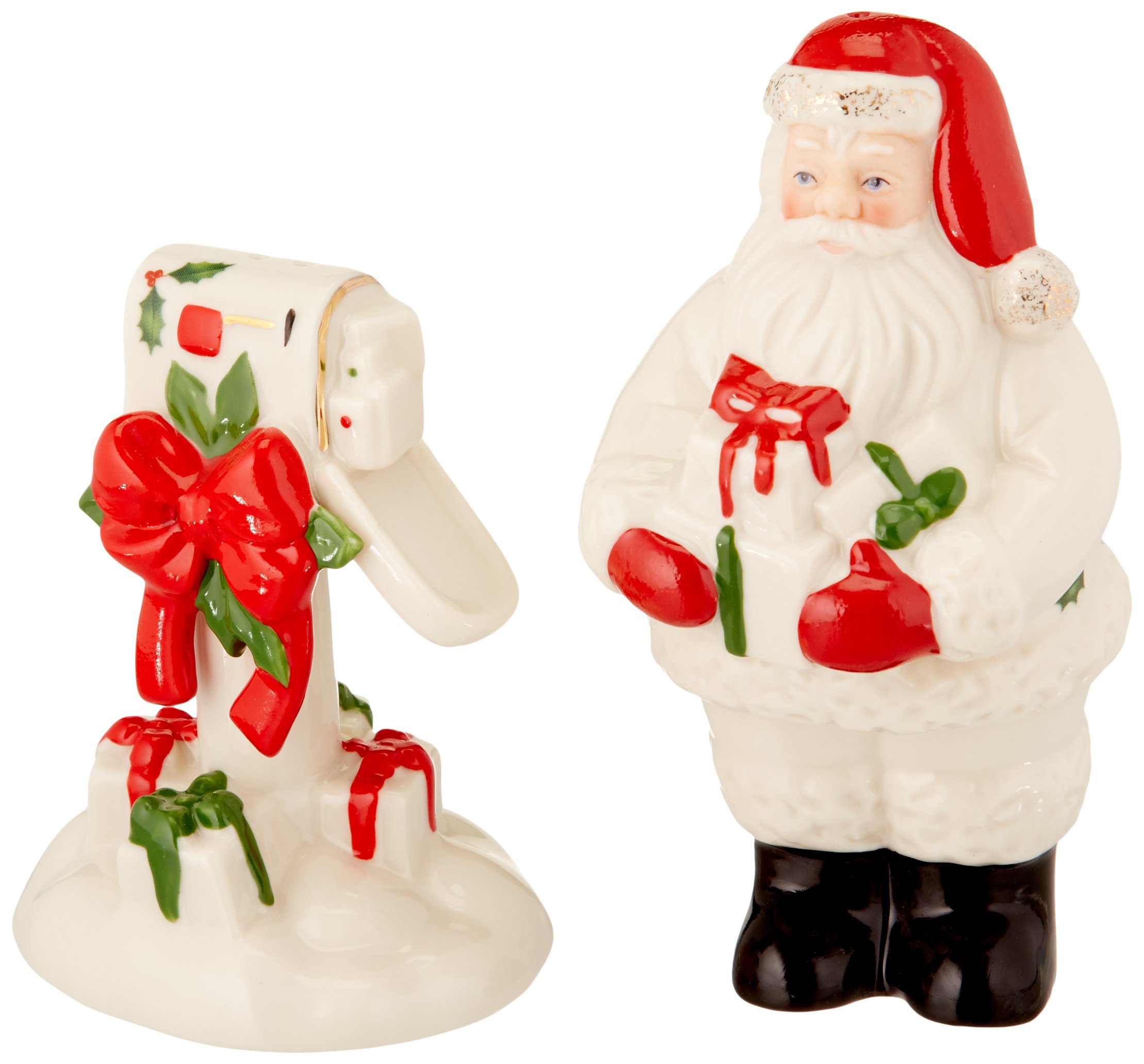Lenox Countdown to Christmas Salt and Pepper Shaker Set - Ivory Ceramic Holiday Spice Dispensers for Festive Dining & Kitchen Decor