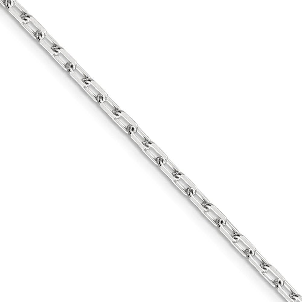 2.75mm Sterling Silver Solid Elongated Open Cable Chain Necklace - Dainty Black Bow Pendant for Women, Gift for Her, Valentine's Day, Anniversary & Everyday Elegance