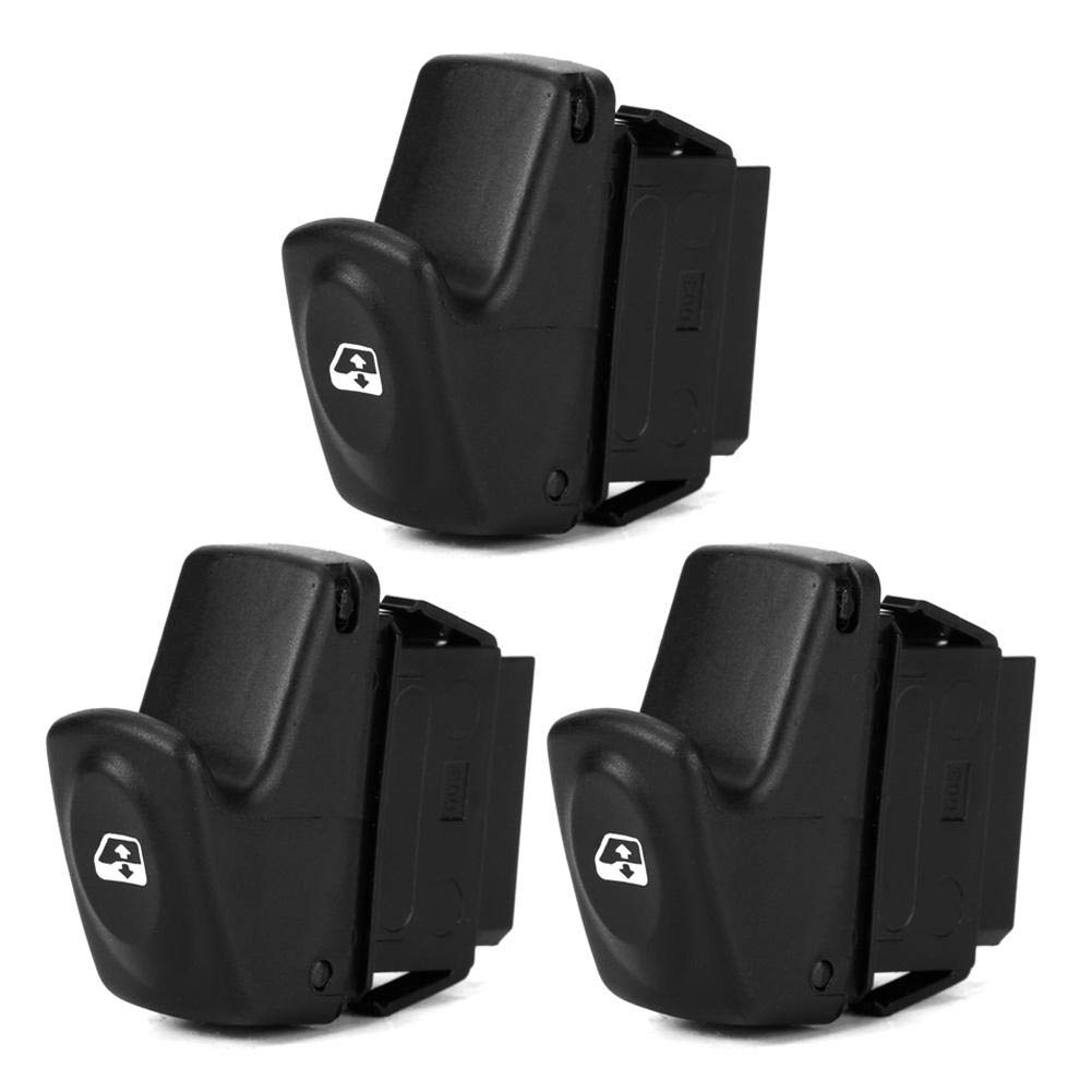 Qiilu 3-Piece Car Electric Window Switch Buttons (7700838100) - Power Window Switch Replacement Compatible with Renault Vehicles | Perfect for DIY Auto Repairs & Window Mechanism Upgrades