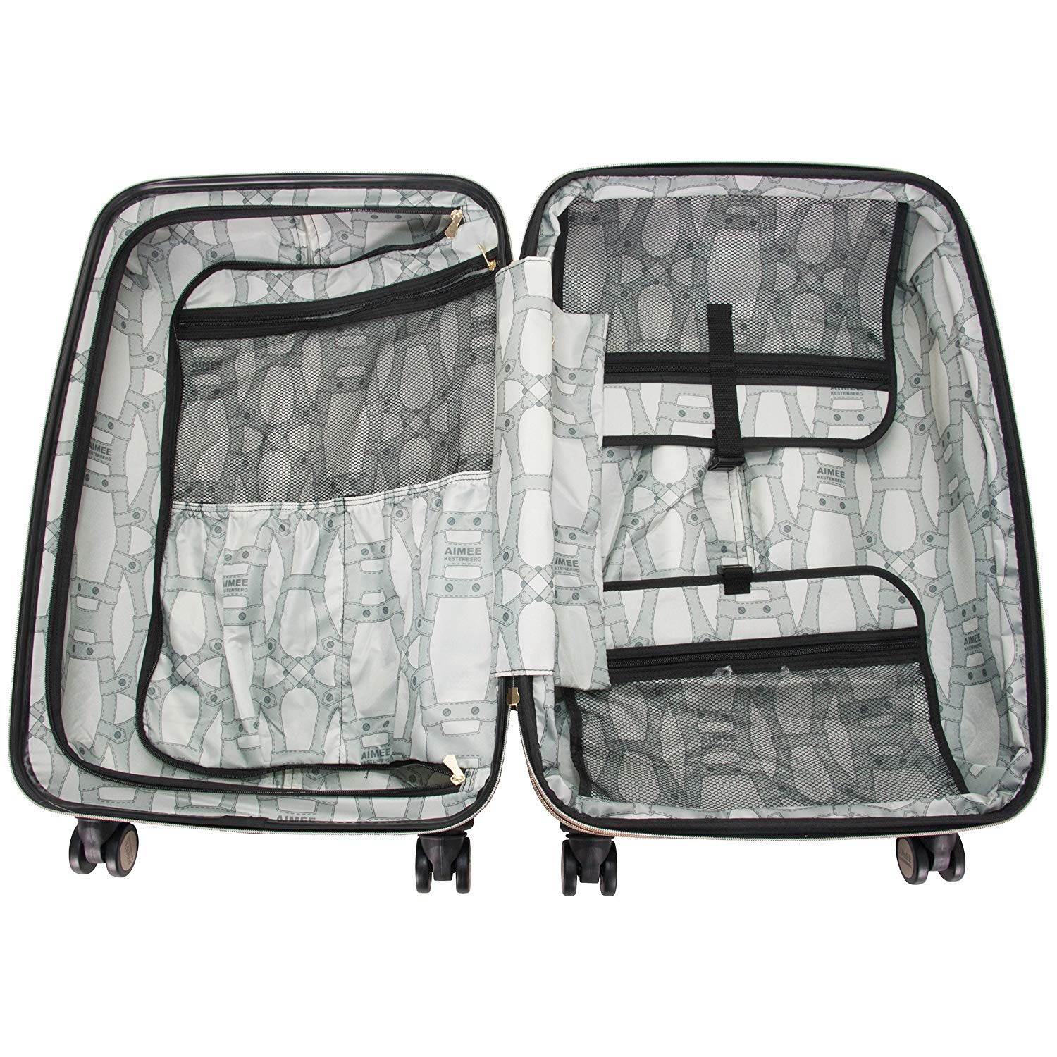 Aimee Kestenberg Women's Ivy 24 Inch Hardside Expandable 8-Wheel Spinner Checked Luggage Suitcase - Marine Python Print - Perfect for Air Travel, Business Trips & Vacation Packing