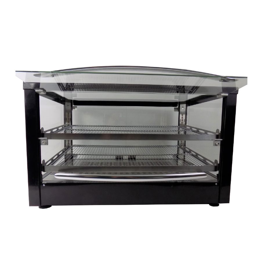 Equipex WD780B 2/1 SS SL Black Self-Service Countertop Food Warmer Display - Perfect for Cafes, Bakeries & Convenience Stores