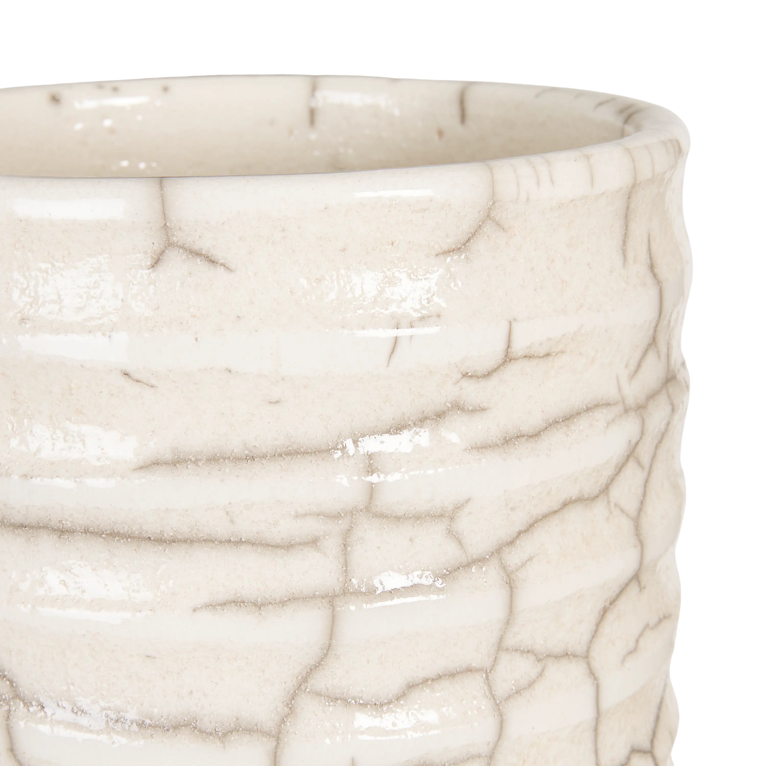 Handmade Crackle Glass Cylinder Vase - Modern Home Decor for Centerpieces, Wedding Decorations & Living Room Accents