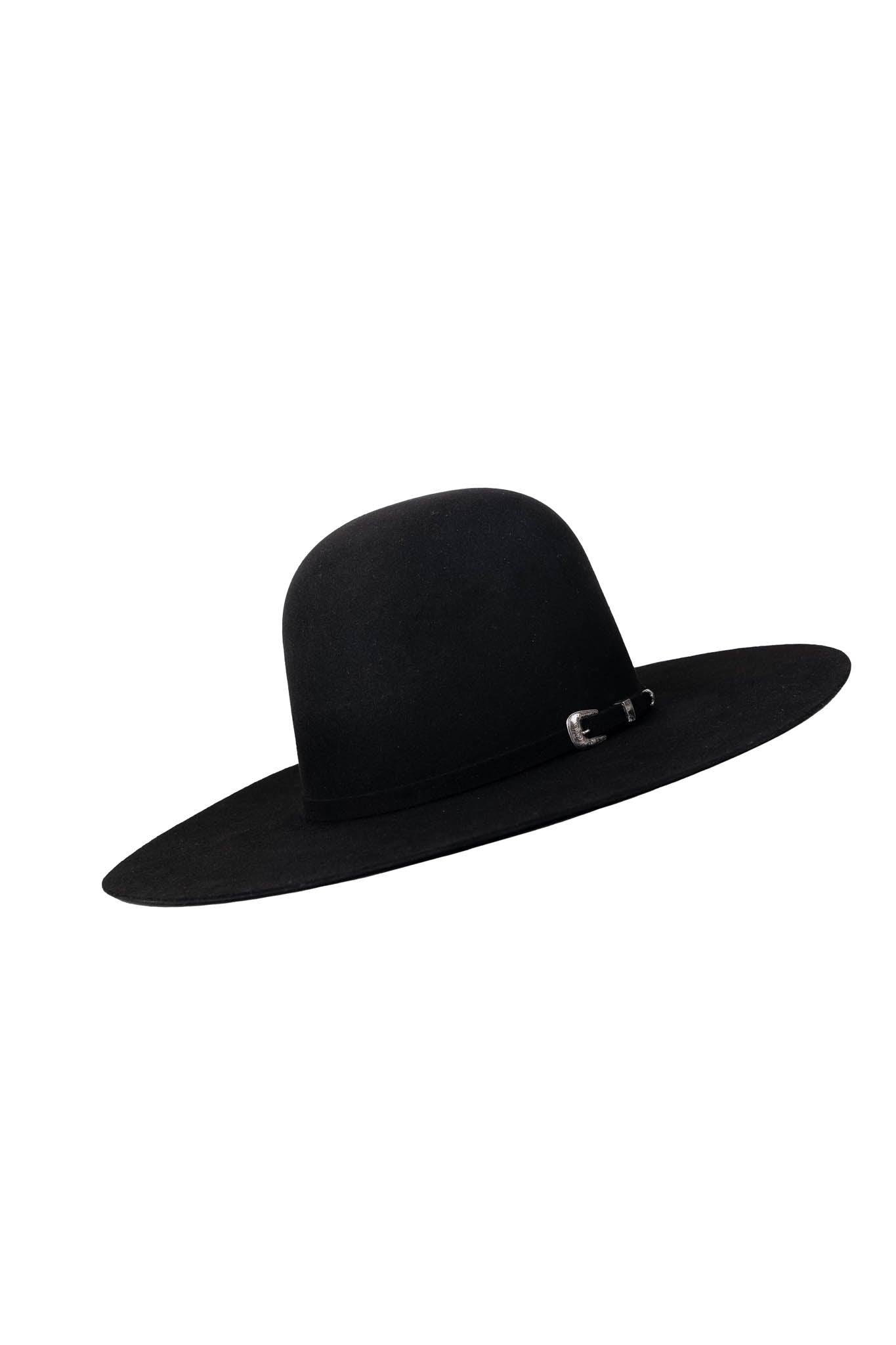 Rock'em 10X Black Beaver Open Crown Felt Cowboy Hat for Men - Western Style Rodeo Hat for Outdoor, Ranch, and Country Events