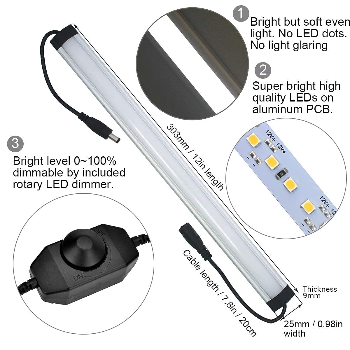 Litever 6-Light & 3-Light Bar Kit - 5000K Daylight LED Lighting for Home, Office & Commercial Spaces