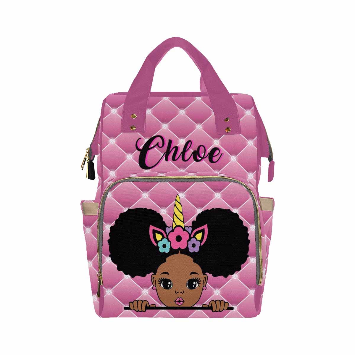 Custom Personalized Name Backpack - Cute Peekaboo Princess Floral Diaper Bag with Adjustable Straps | Fashionable Daypack for Travel, Hiking, Camping & Work | Perfect for Moms, Students & Outdoor Enthusiasts