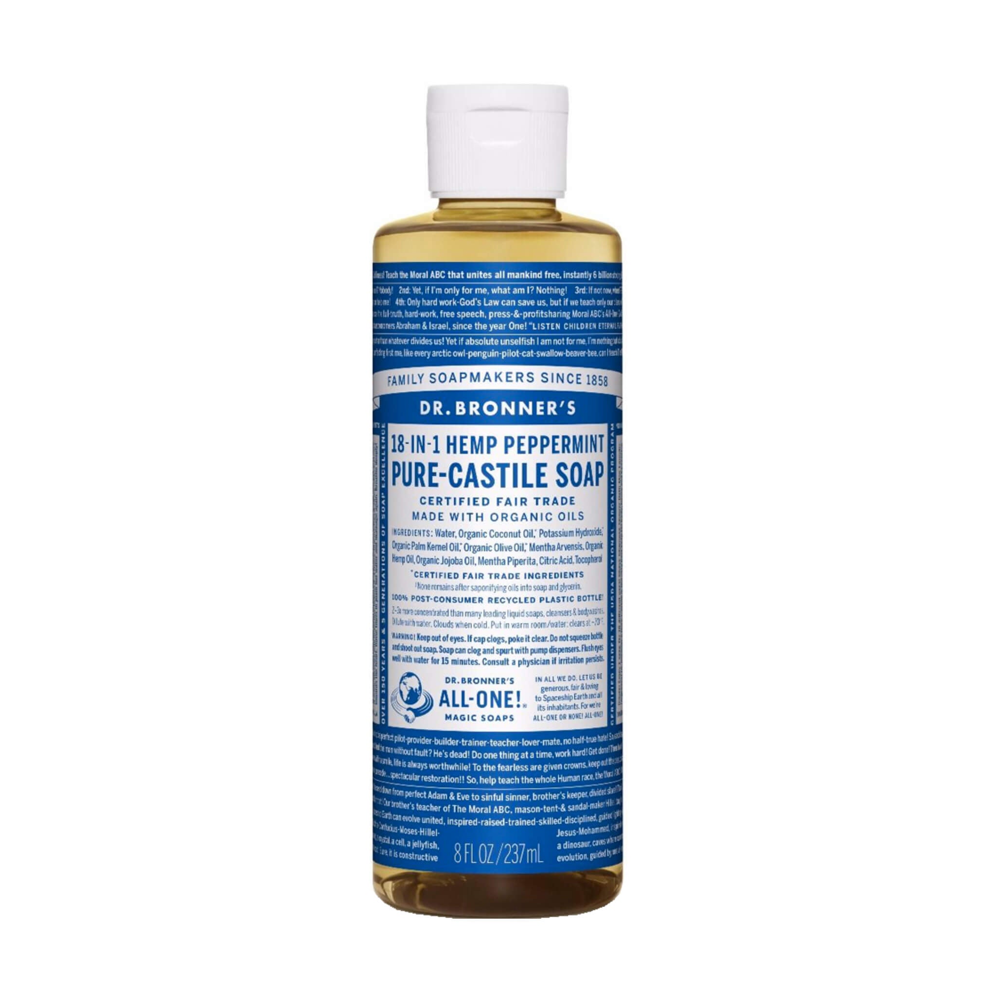 Organic Pure Castile Liquid Soap - All-Natural Vegan Body Wash & Hand Soap for Sensitive Skin | Gentle Cleanser for Face, Baby & Household Cleaning | Eco-Friendly, Biodegradable & Cruelty-Free