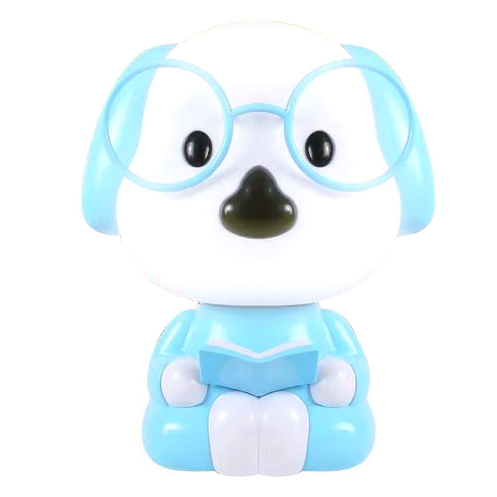 Cartoon Dog LED Night Light for Kids - Plug-in Reading Desk Lamp, Blue Nightlight for Children's Bedroom, Nursery & Study Room - Safe & Cute Decor for Boys & Girls - US Plug (Model XY181) | Perfect for Bedtime Stories, Nighttime Comfort & Cozy Room Ambiance