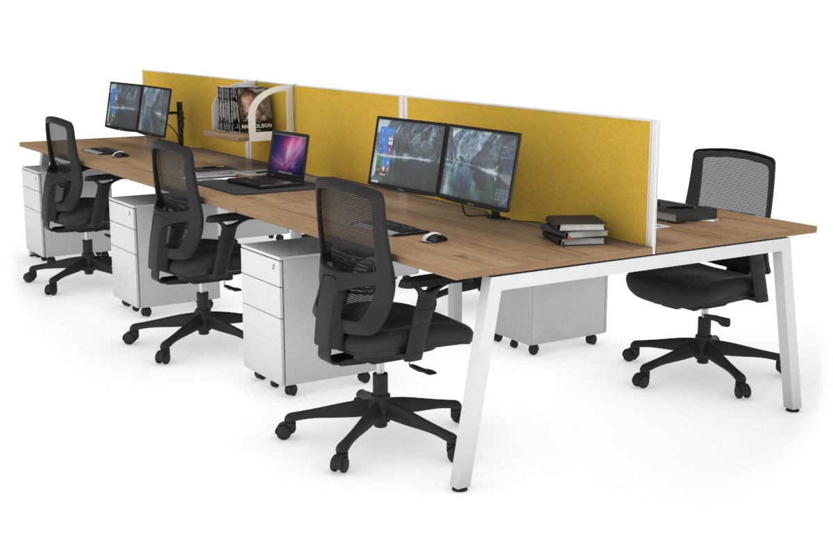 Quadro 6-Person Office Workstation Desk - 1400L x 800W with Cable Management - Perfect for Team Collaboration & Open Office Spaces