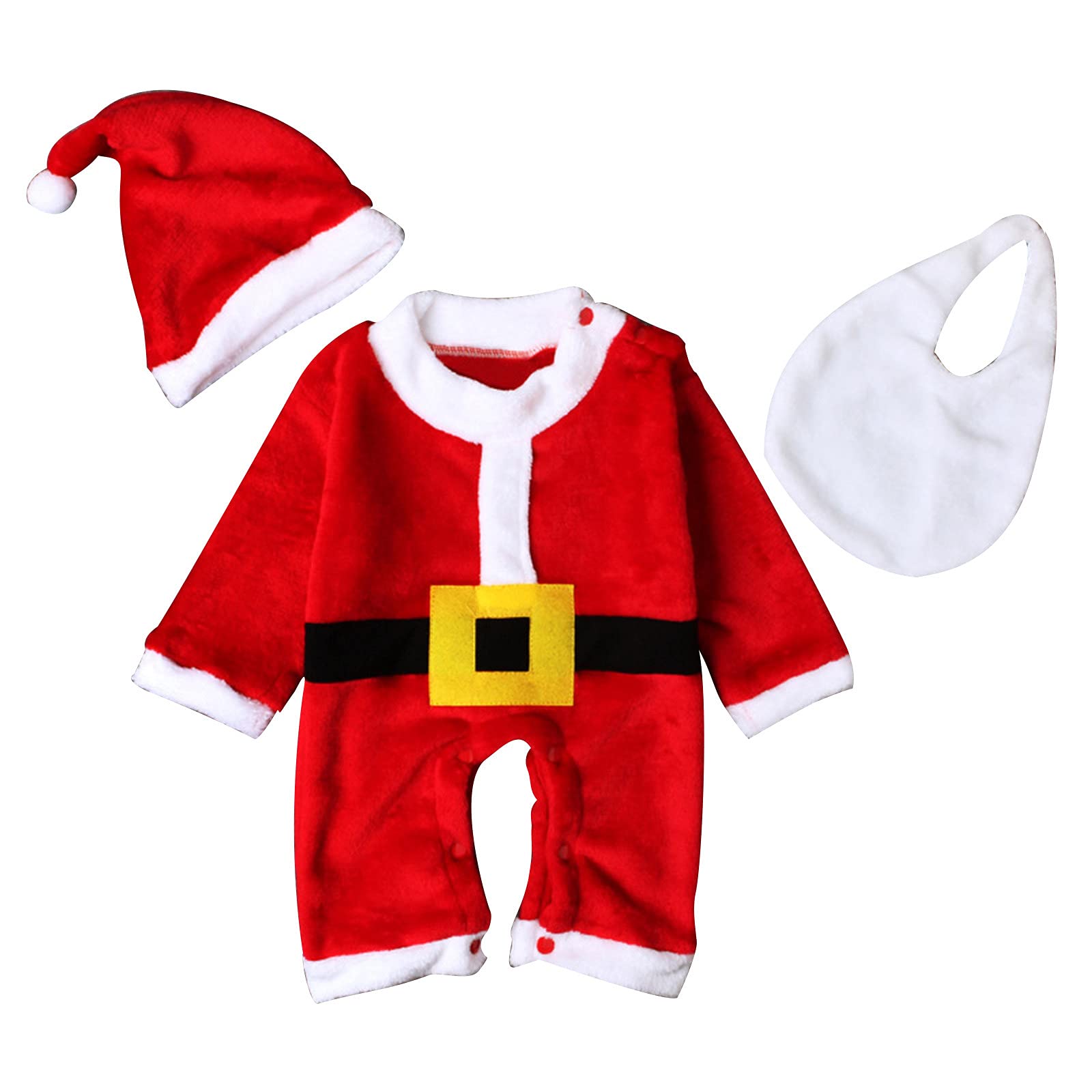 Christmas Santa Cosplay Romper Jumpsuit for Toddler Boys & Girls - Festive Holiday Outfit Set (18-24 Months) | Perfect for Christmas Parties, Photo Shoots & Family Gatherings