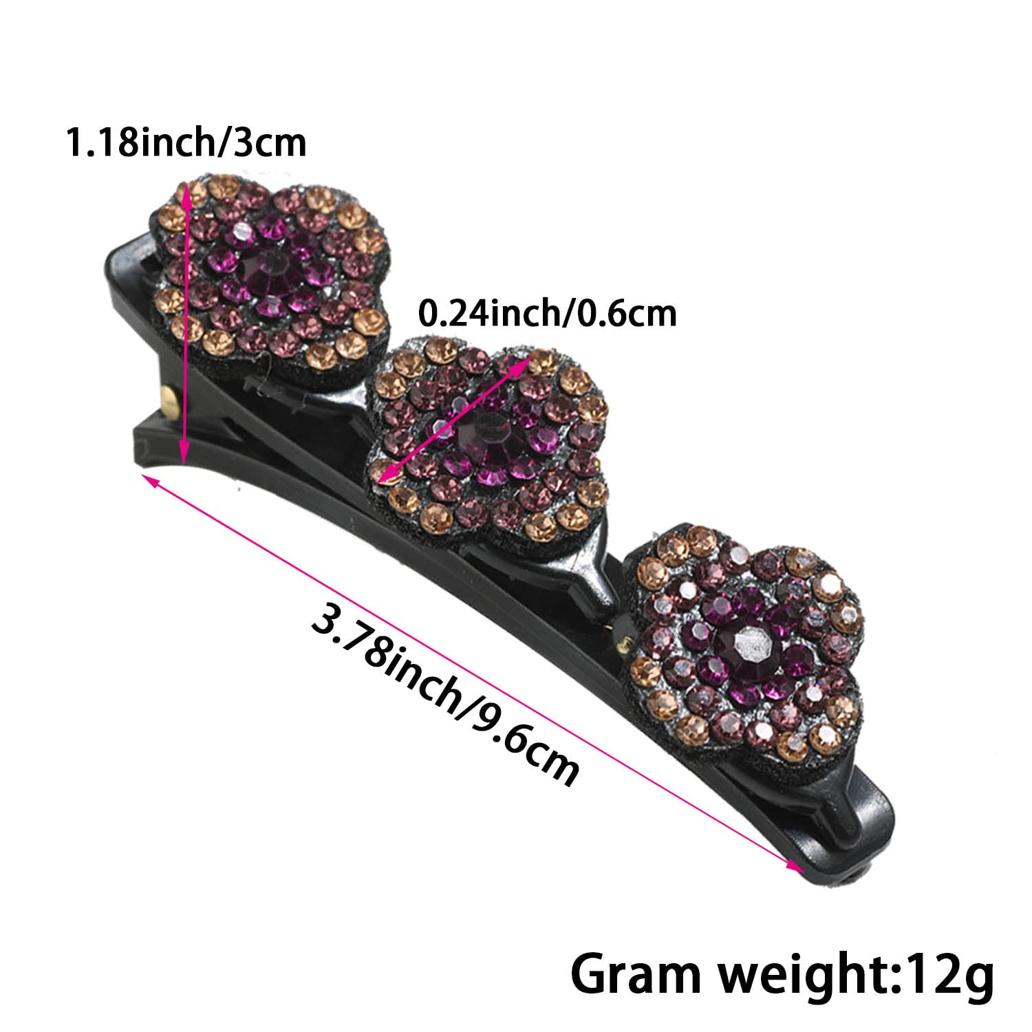 Vintage Hair Clips Set - 5Pcs Elegant Triple Lace Clover Flower Barrettes with Rhinestones | Women & Girls Hair Accessories for Weddings, Parties & Daily Styling