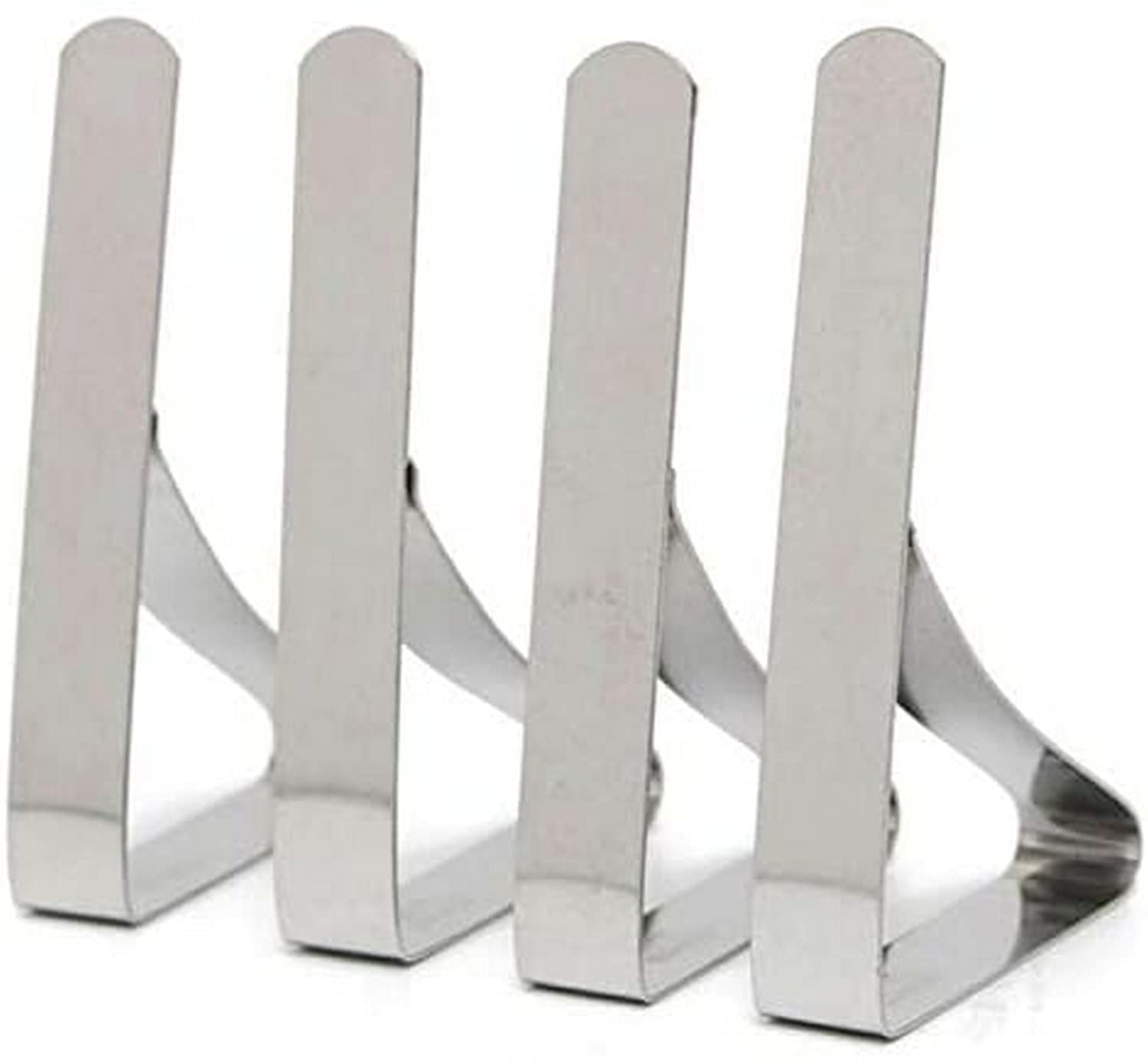12-Pack Stainless Steel Tablecloth Clips - Heavy Duty Table Cloth Clamps for Party, Picnic, Wedding & Outdoor Dining - Secure Table Cover Holders for Rectangular & Round Tables (Silver)
