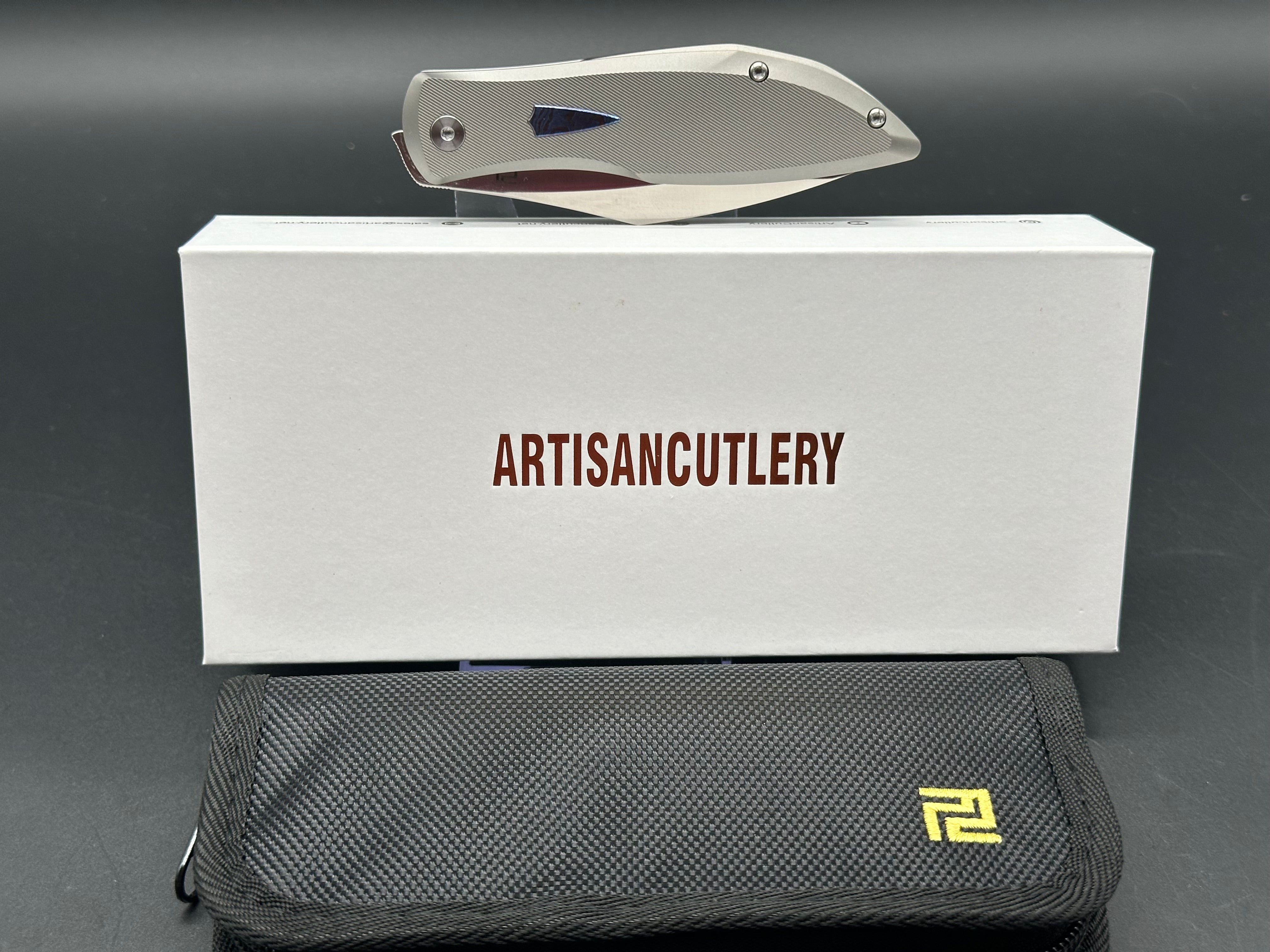 Artisan Cutlery Weyden ATZ 1859G S90V Blade Titanium Handle Folding Knife - Outdoor Camping, Hunting, Survival & EDC Gear