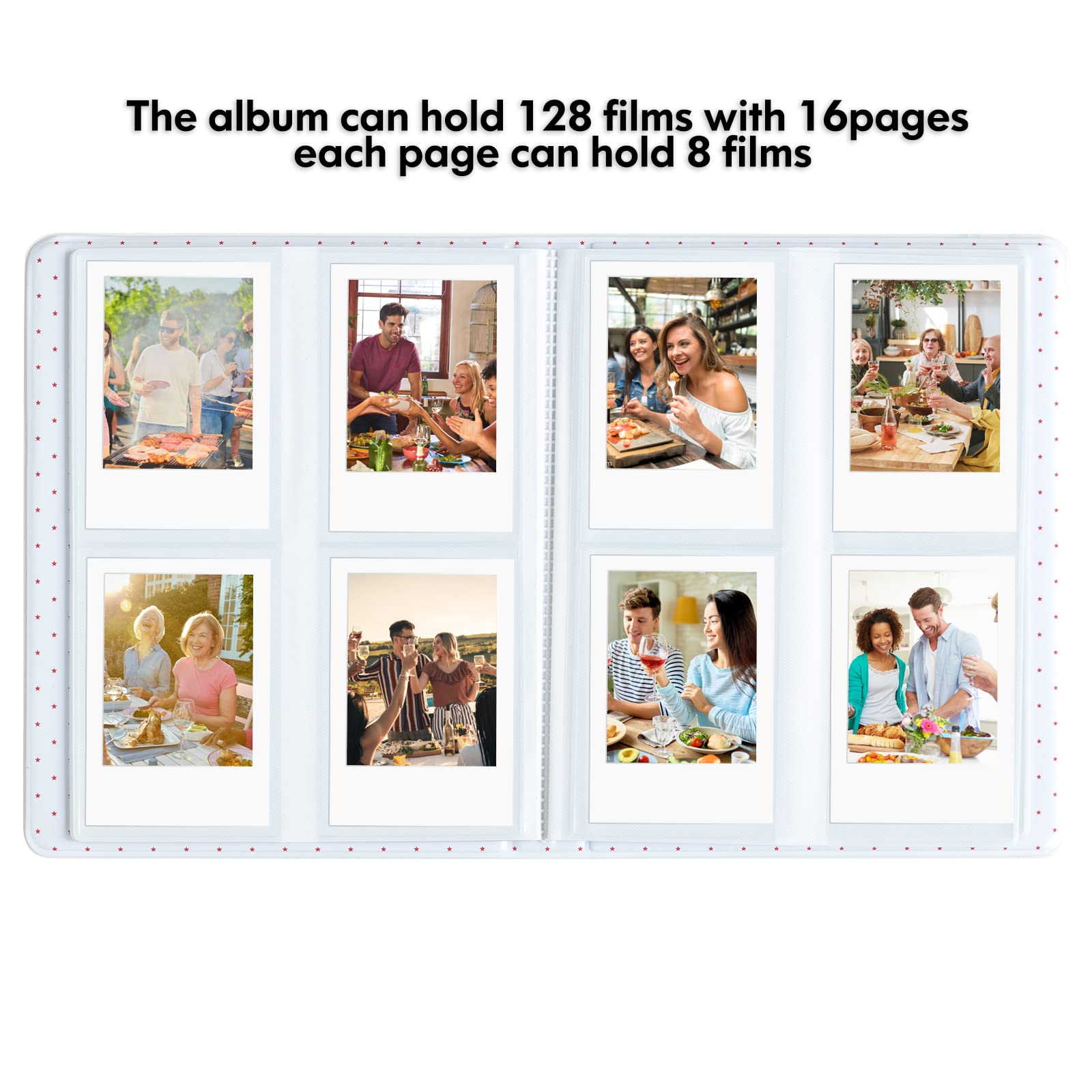128 Pockets White Photo Album for Fujifilm Instax Mini LiPlay 11 7s 8 8+ 9 25 26 50s 70 90 Instant Camera & Printer - Perfect for Travel Memories, Wedding Photos, and Scrapbooking
