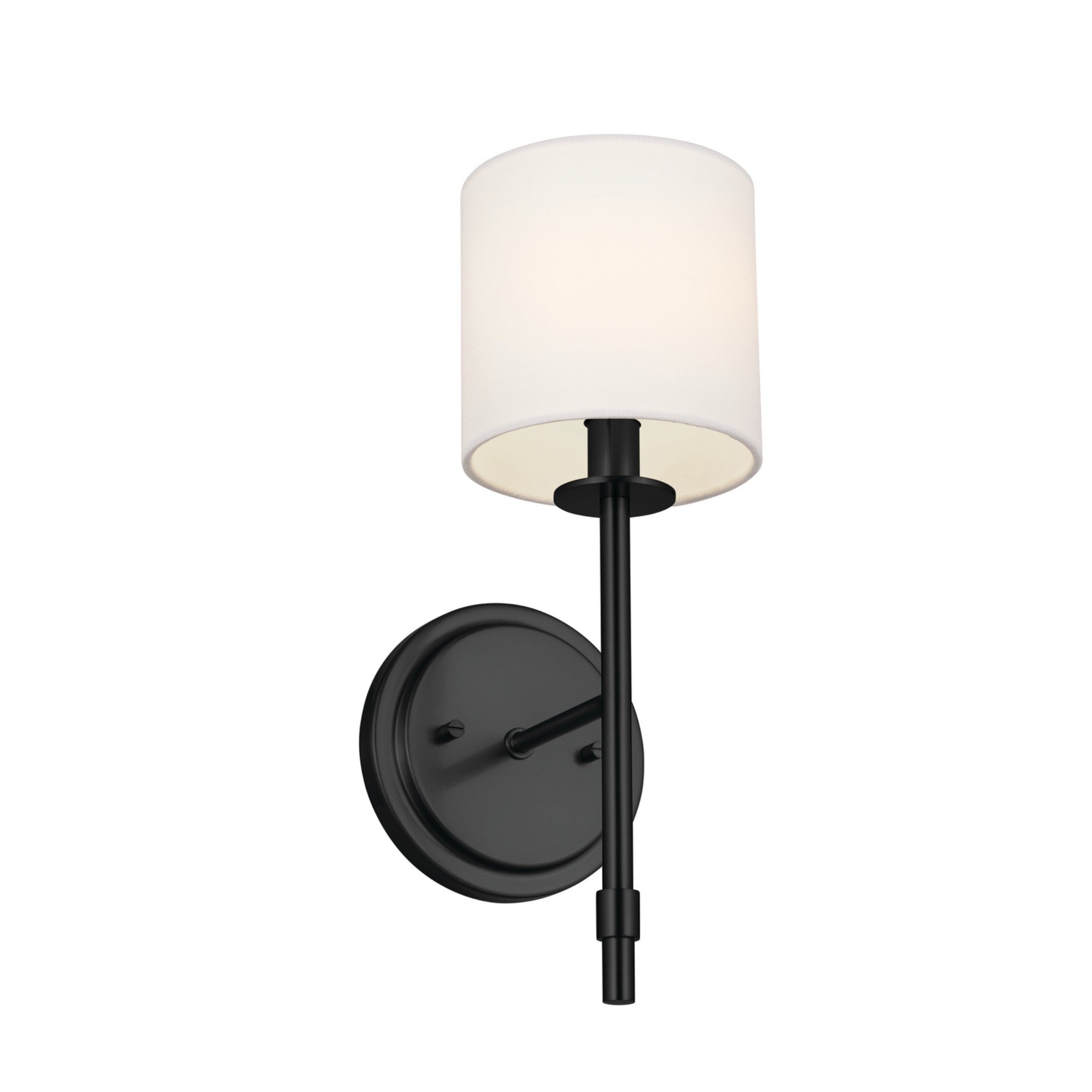 14-Inch Black Wall Sconce Light Fixture - Modern Single Bulb Wall Lamp for Bedroom, Living Room & Hallway Lighting