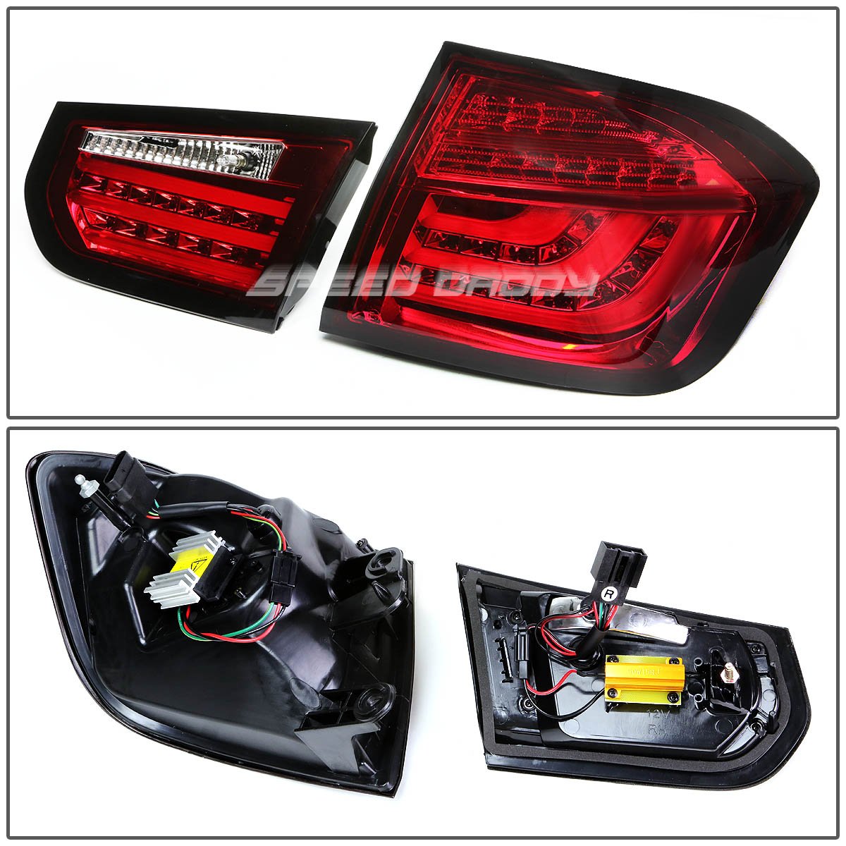 Auto Dynasty BMW 3-Series F30/F31 4-Door LED Tail Lights - Red & Clear Lens 3D Design with Brake+Turn Signals | Perfect for Night Driving & Car Customization
