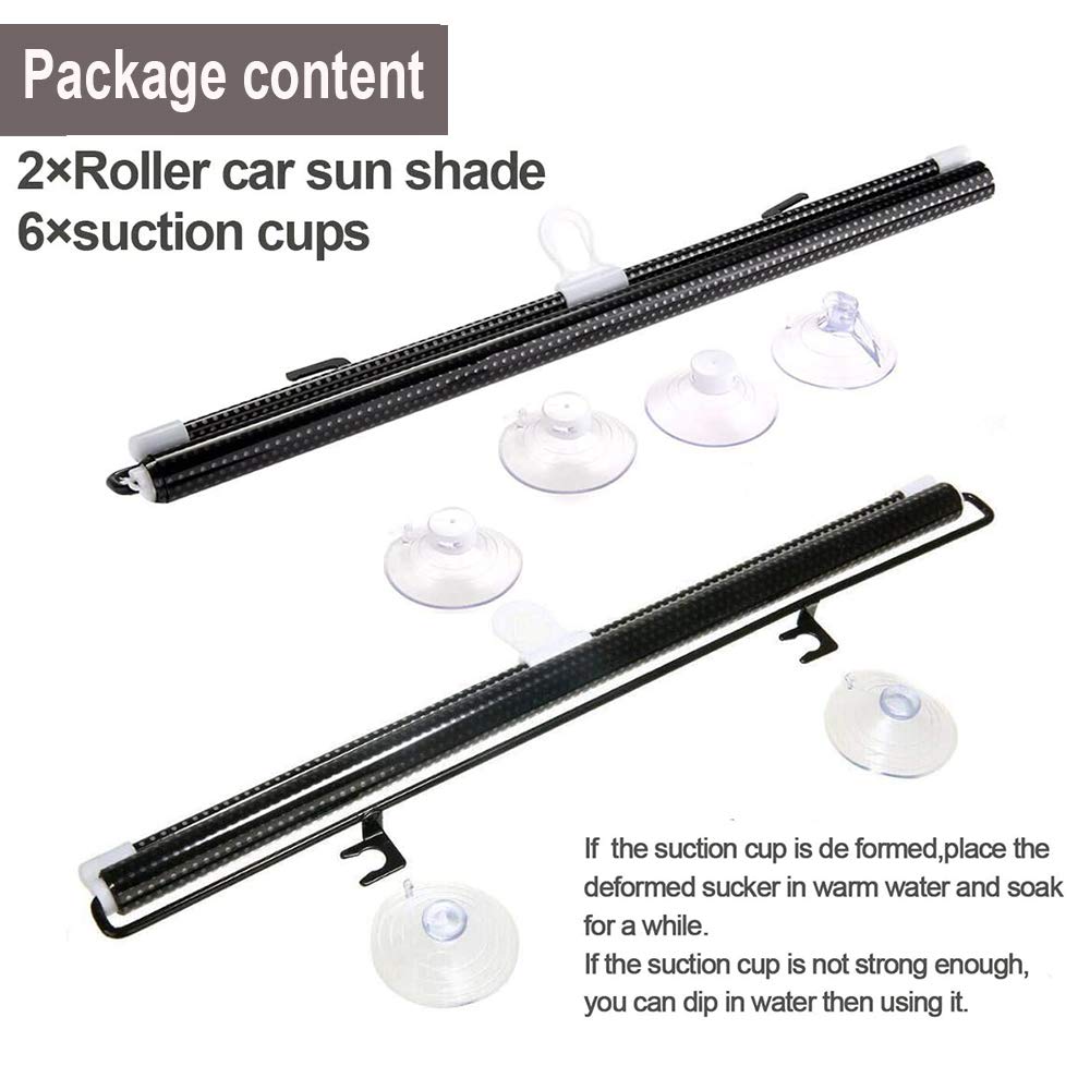 Universal Retractable Car Window Sunshade Roller - Blocks UV Rays & Heat for Side Windows - Fits Most Cars, Trucks, SUVs, Vans & RVs (2 Pack) - Perfect for Road Trips, Parking & Baby Protection