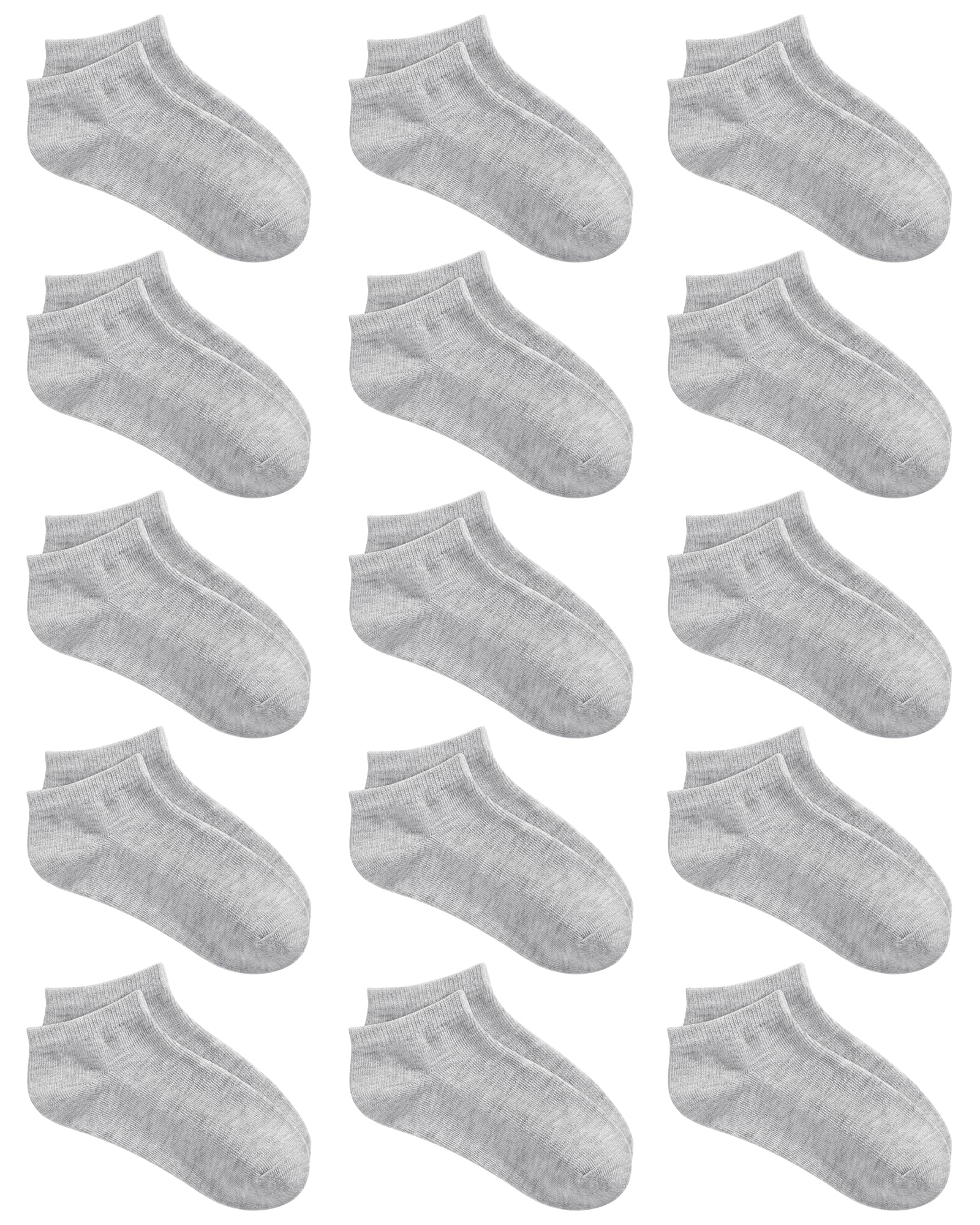 KEREDA 15 Pairs Kids Ankle Socks for Boys & Girls - Half Cushion Low Cut Athletic Socks - Perfect for School, Sports & Daily Wear