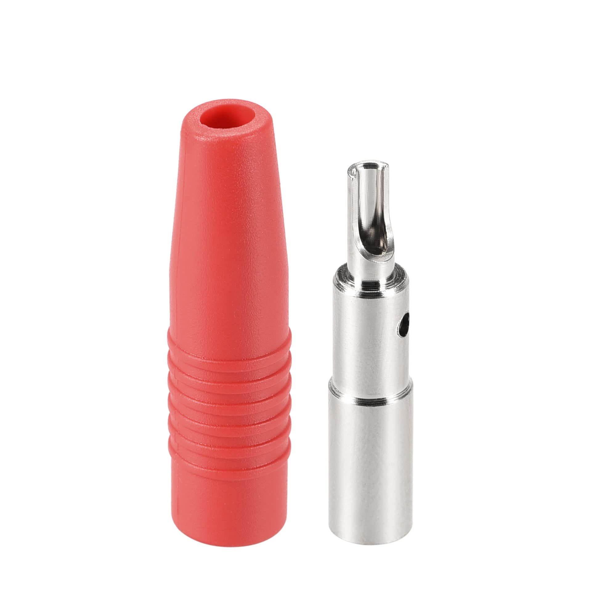 uxcell 4mm Speaker Banana Plug Jack Connectors - 10A Red & Black (4pcs) - for Home Audio, PA Systems & DIY Speaker Projects