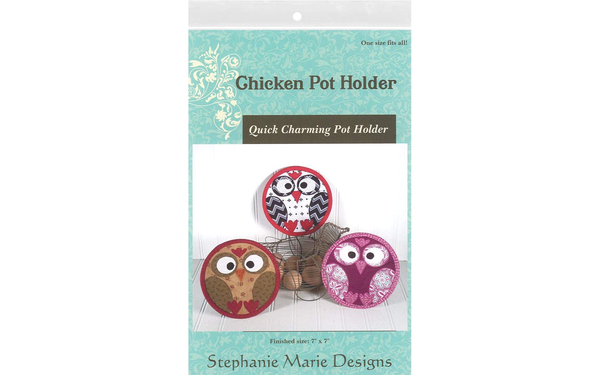 Stephanie Marie Designs Chicken Pot Holder Pattern - DIY Kitchen Oven Mitt Sewing Guide for Home Cooks & Bakers