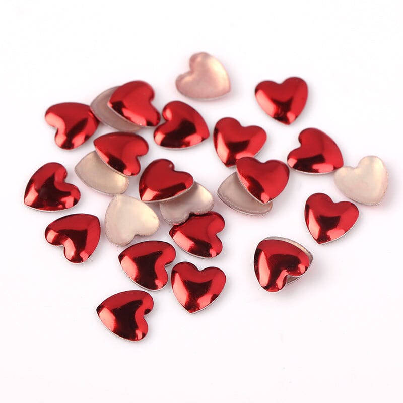 3D Red and Black Heart Nail Art Stickers for Valentine's Day - Perfect for Romantic Dates, DIY Manicures, and Special Occasions