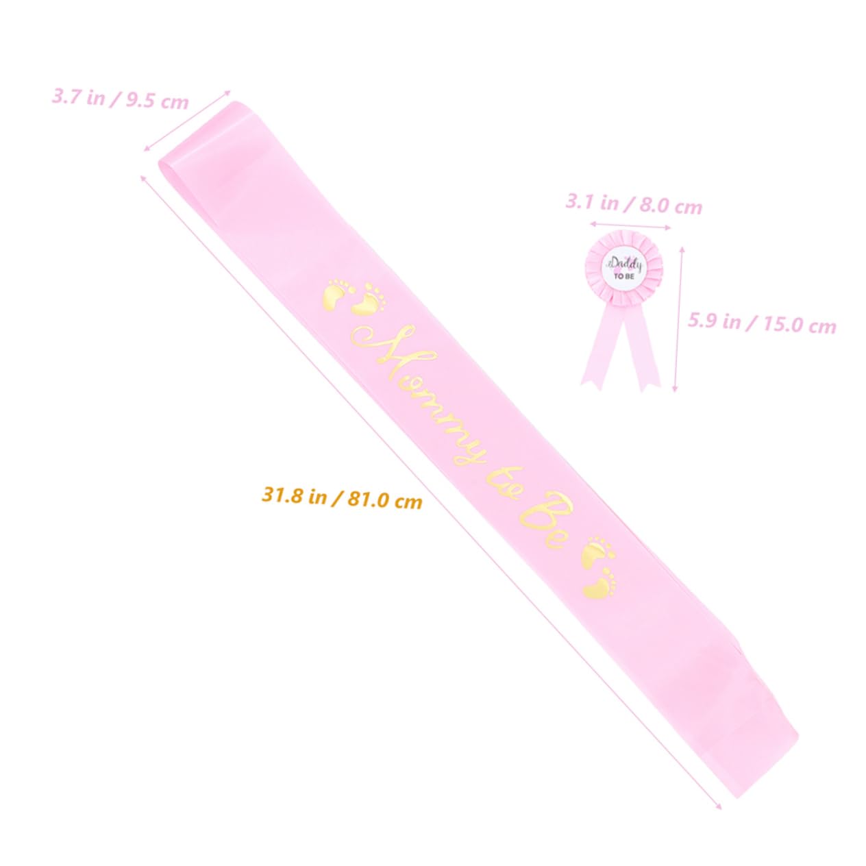 TOYANDONA 2 Sets Maternity Belt & Badge Pin Set - Dad to Be & Mom to Be Pregnancy Announcement Sash - Baby Shower Decorations for Gender Reveal Party & Maternity Photoshoot