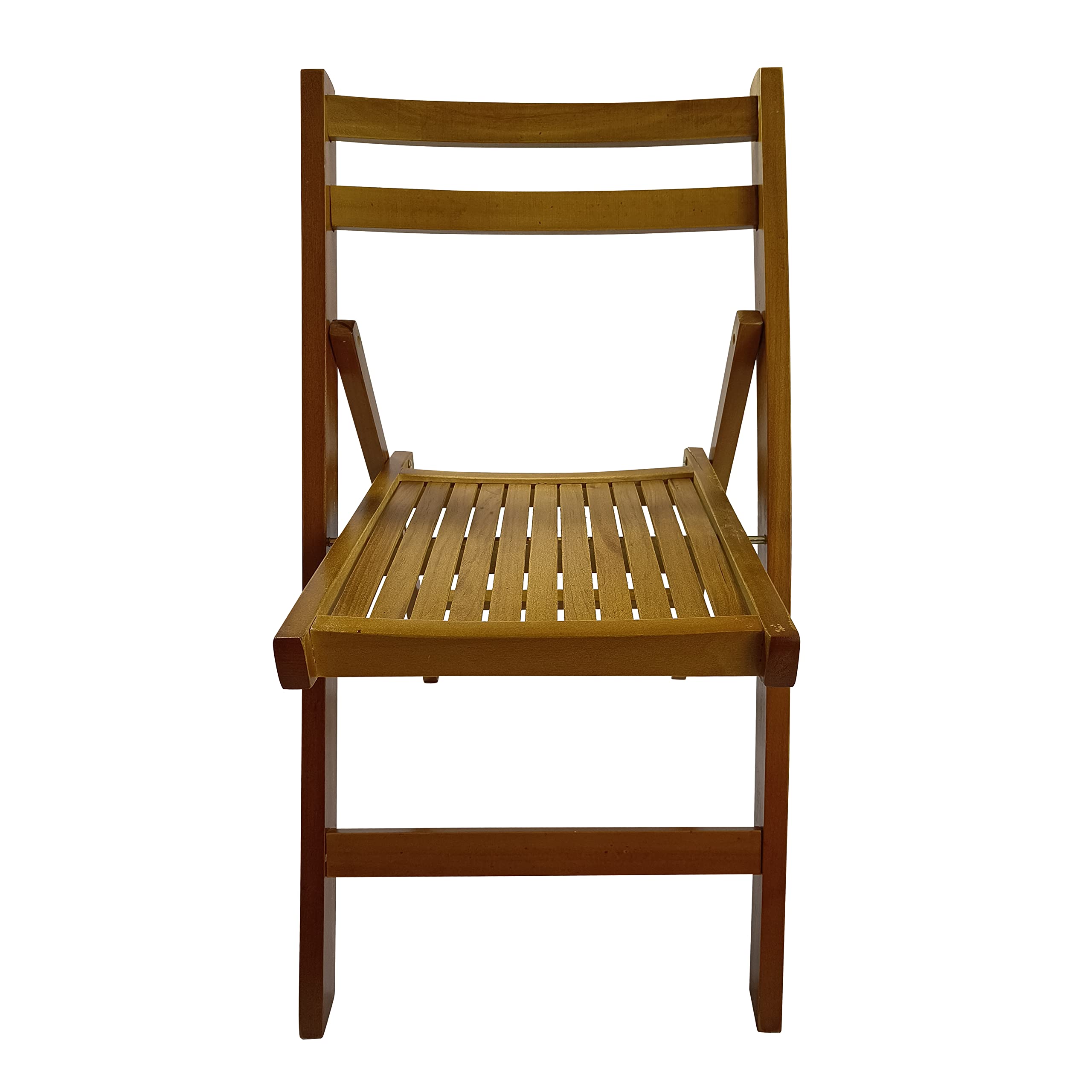 4 Pack Light Brown Wood Folding Chairs - Stackable Indoor Outdoor Chairs for Wedding, Party, Office, Picnic & Dining - Portable Commercial Seating Solution for Events, Restaurants and Home Use