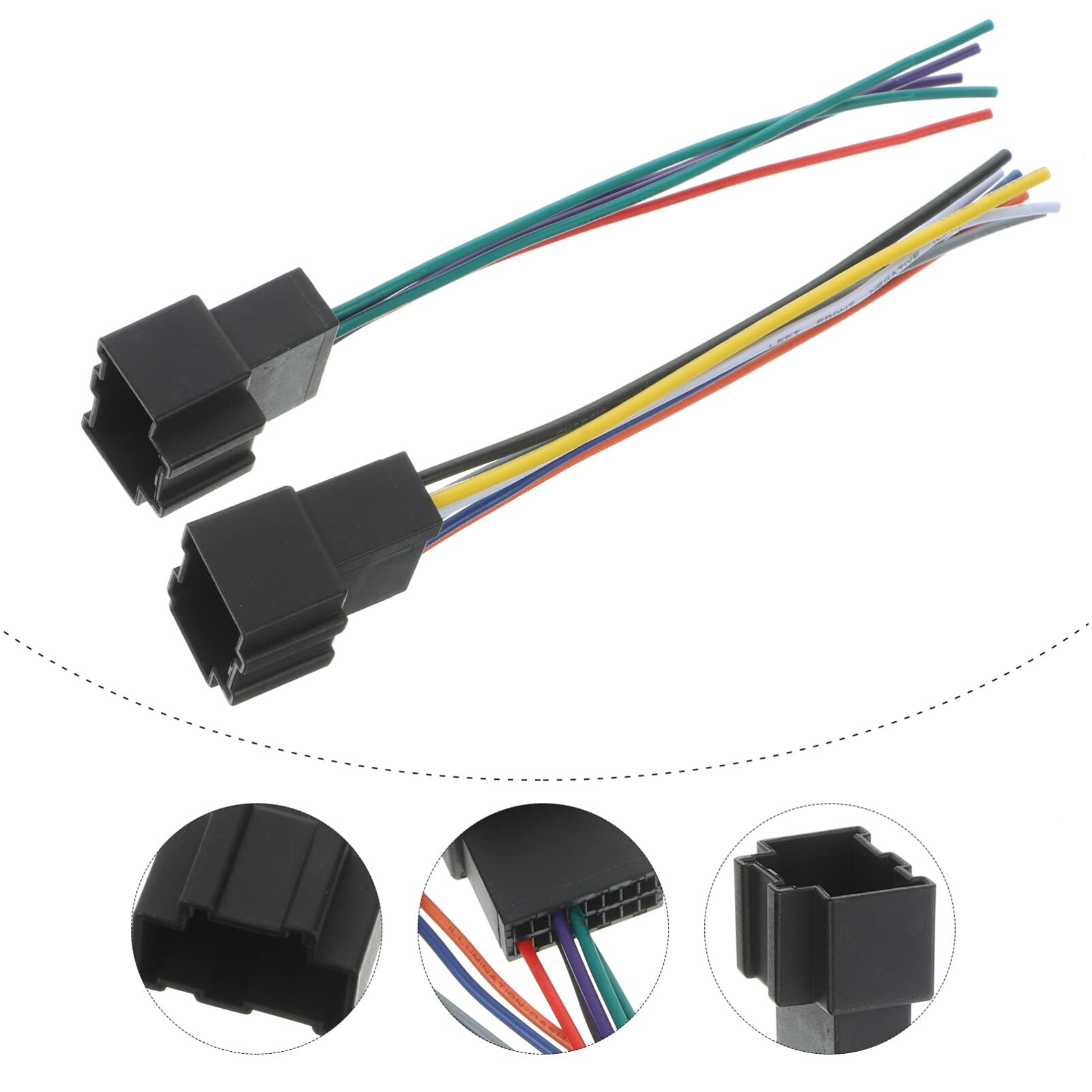 Gatuida 1 Pair Car Stereo Wiring Harness - Universal Auto Radio Installation Wire Harness Kit for Aftermarket Head Units - Alloy Power Supply & Speaker Cable - Perfect for DIY Car Audio Upgrades & Vehicle Sound System Installations