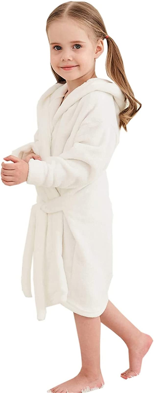 Soft Fleece Hooded Bathrobe for Girls 2-12 Years | Premium Kids Robe with Hood | Cozy Winter Loungewear & Birthday Gift for Toddlers to Teens | Perfect for Spa Day, Sleepovers & Morning Routines