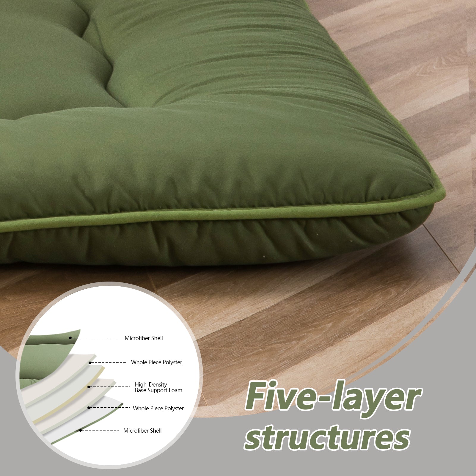 MAXYOYO Japanese Style Futon Mattress - Foldable Floor Mattress, Tatami Mat for Bedroom, Living Room & Guest Room | Comfortable Sleeping & Lounging