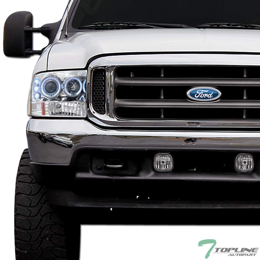 Ford F250 F350 Superduty Halo Projector Headlights - LED Amber Reflector for Off-Road & Night Driving
