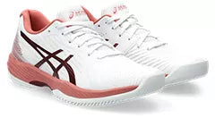 Asics Women's Solution Swift FF Tennis Shoes - White/Light Garnet | Lightweight Performance Court Shoes for Women | Perfect for Competitive Matches & Training Sessions