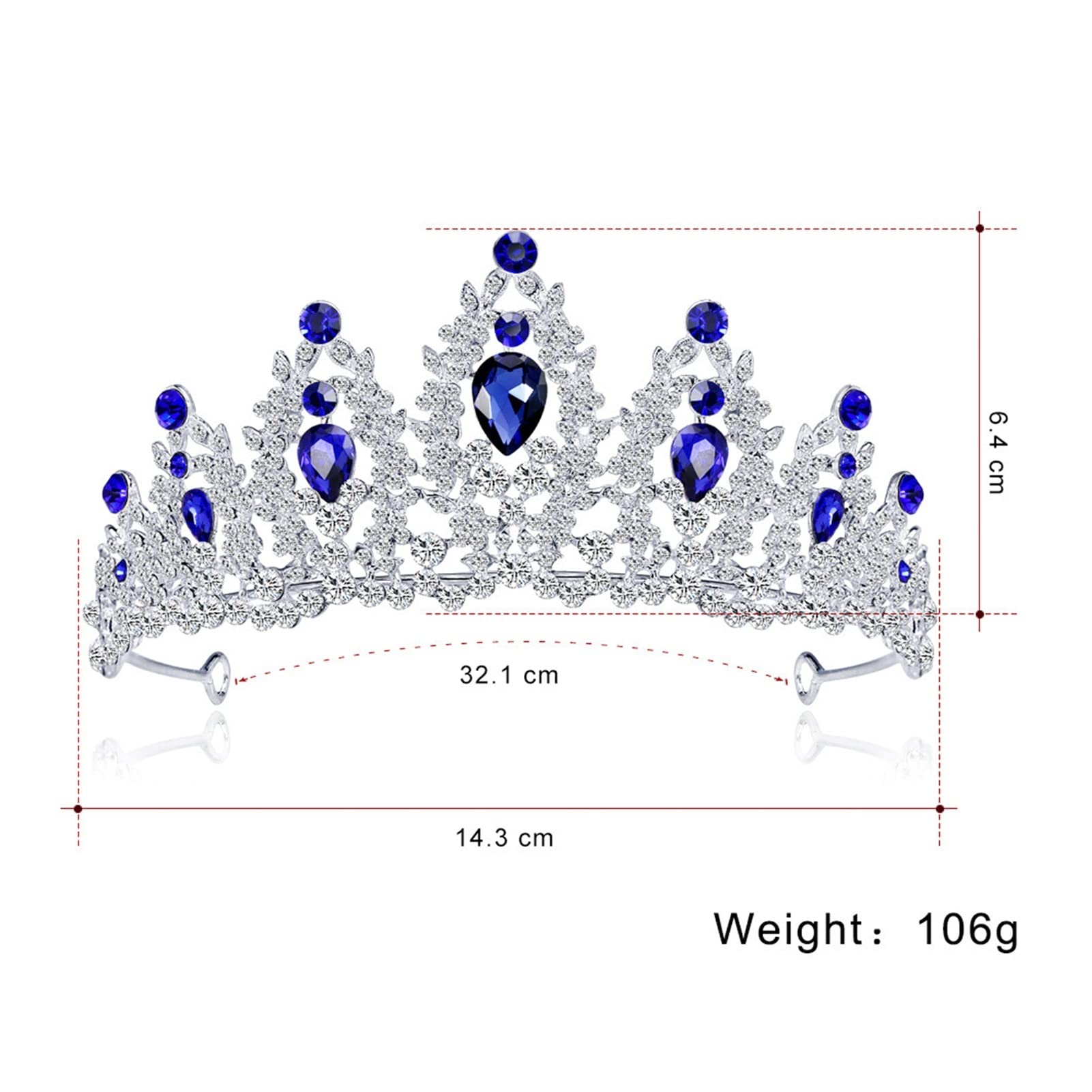 Sparkling Silver Rhinestone Crystal Tiara for Girls - Princess Crown Bridal Headdress Wedding Hair Accessories (DA015-B) | Perfect for Weddings, Pageants, Birthday Parties & Cosplay
