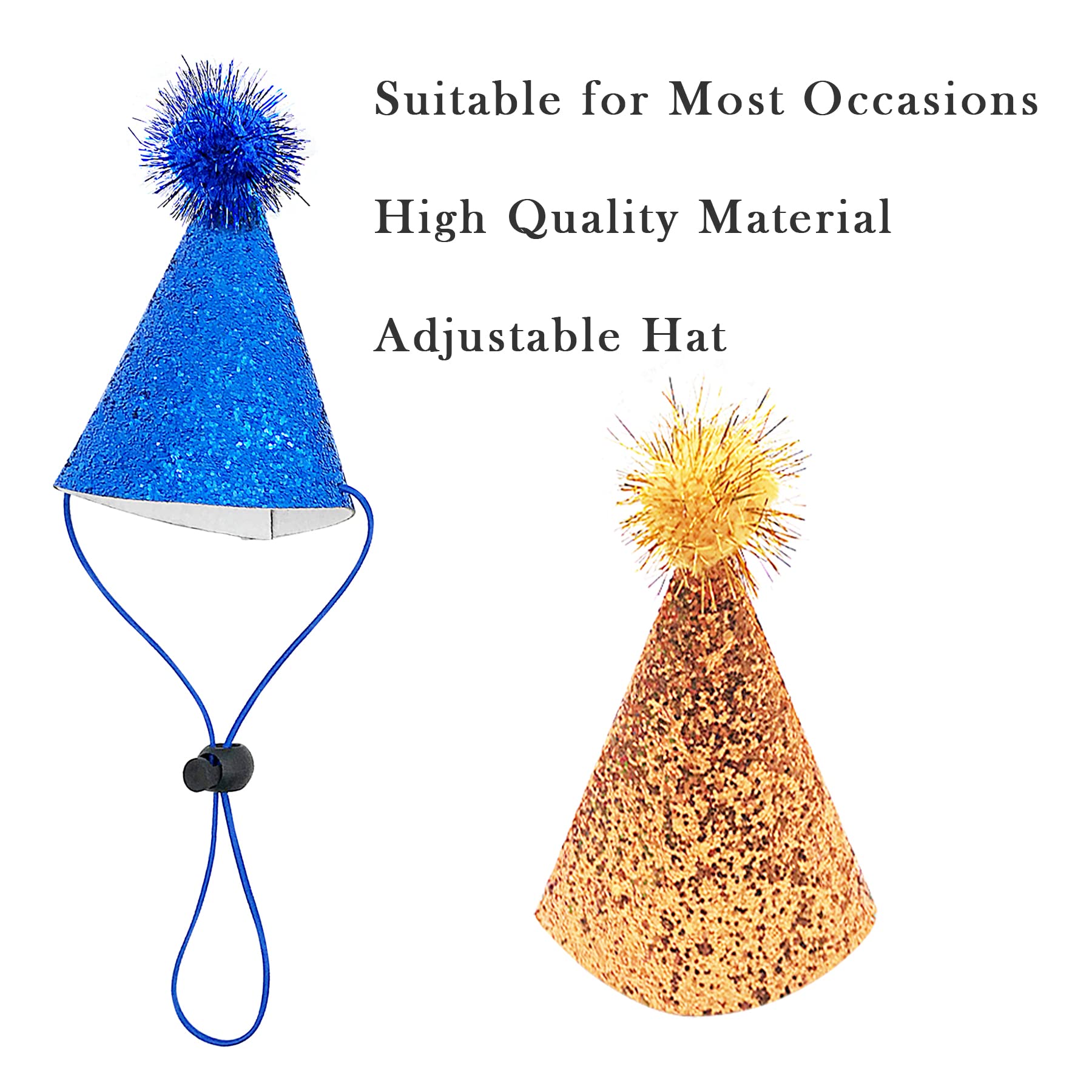 Colorful Glitter Party Hats with Pom Poms - Kids & Adults Birthday Celebration Hats for Halloween, Christmas, New Year & Holiday Parties - Perfect for Birthday Bash, Carnival & Festive Events