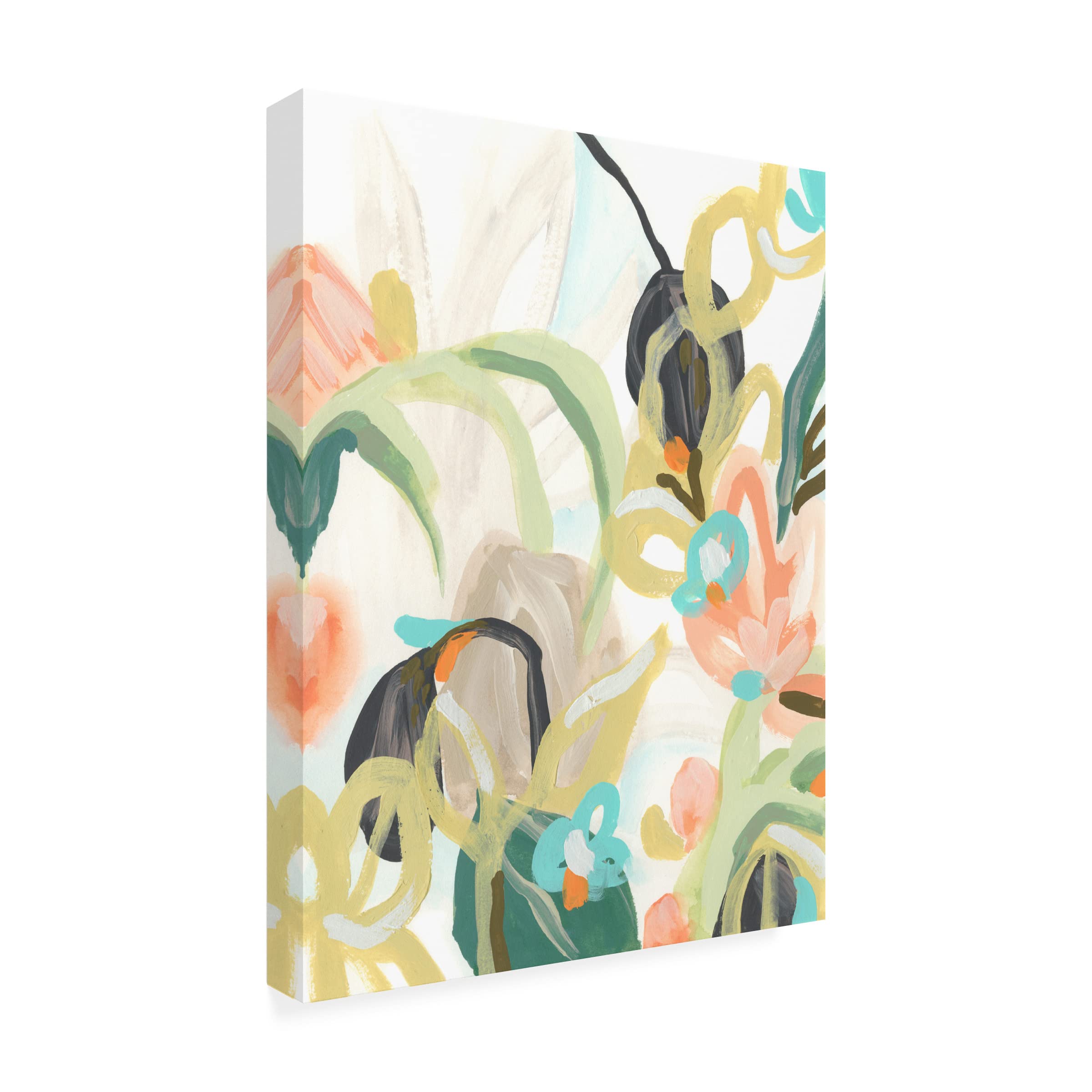 Trademark Fine Art 'Tropical Jest I' Canvas Wall Art by June Erica Vess - Vibrant Tropical Painting for Living Room, Bedroom & Office Decor