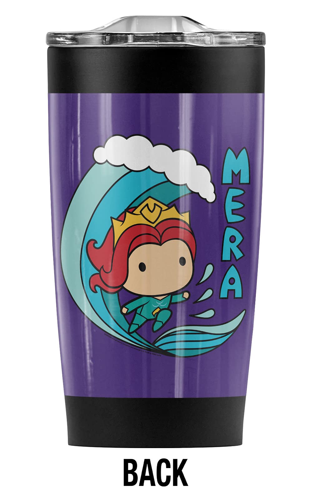 **Aquaman Movie Chibi Mera & Mermaid Wave 20oz Stainless Steel Tumbler - Vacuum Insulated Travel Mug with Leakproof Lid - Keeps Hot & Cold for 12 Hours - Perfect for Coffee, Tea, Gym, Office & Outdoor Adventures**