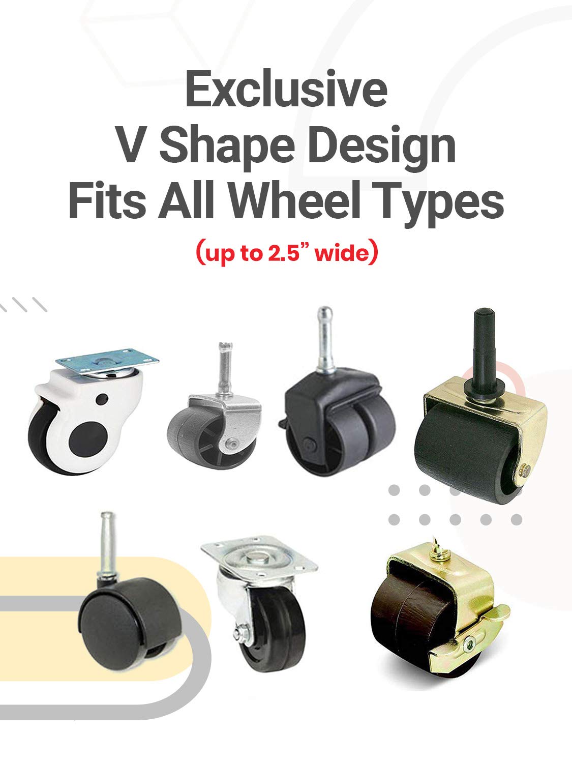 SlipToGrip Non-Slip Bed and Furniture Wheel Stoppers - 4 Pack Black Heavy Duty Anti-Slide Pads for Bed Frames, Sofas, Chairs & Rolling Furniture - Perfect for Hardwood Floors & Carpet Protection